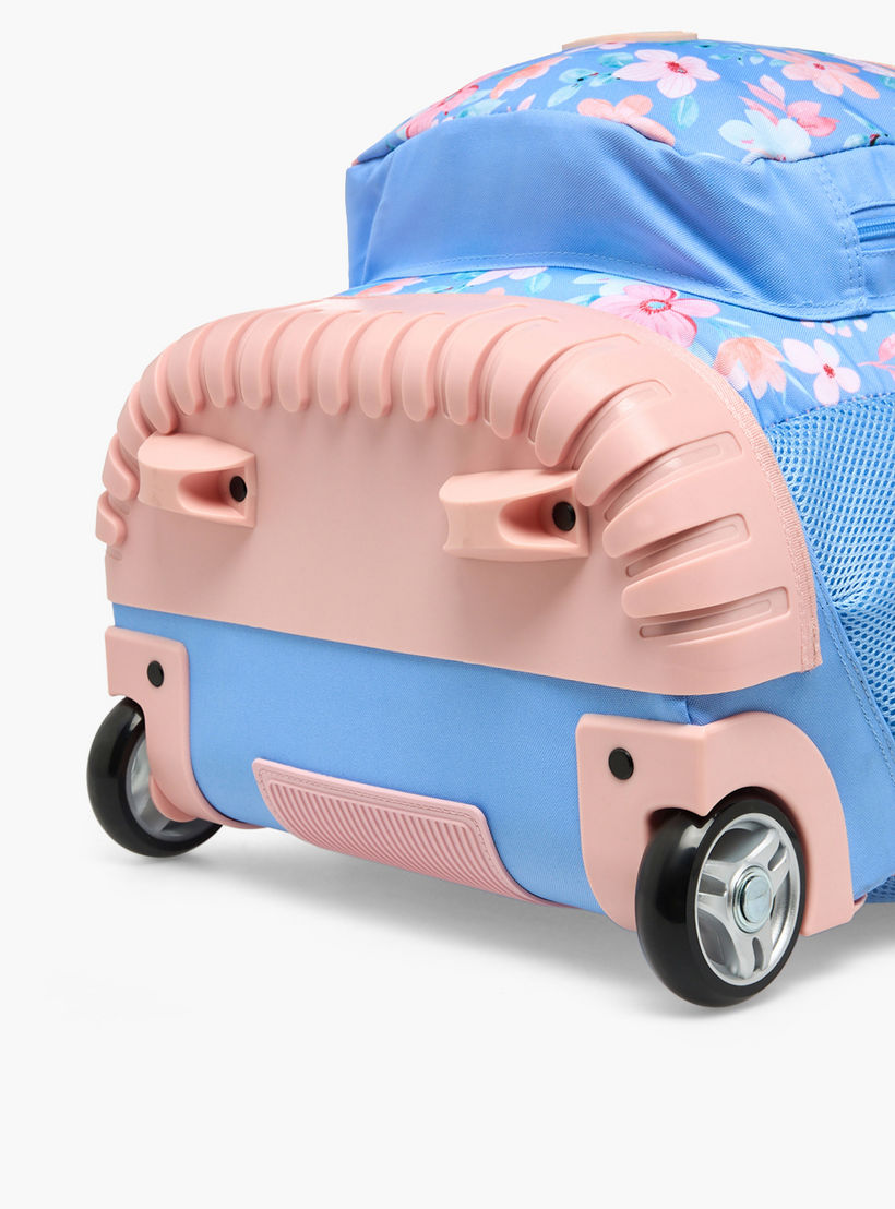 شنطة ترولي بطبعات زهور للبنات من 8 إلى 13 سنة مع حمالات كتف من سنازوني - 19 بوصة-school-bagsandbackpacks-trolleybags-image-11