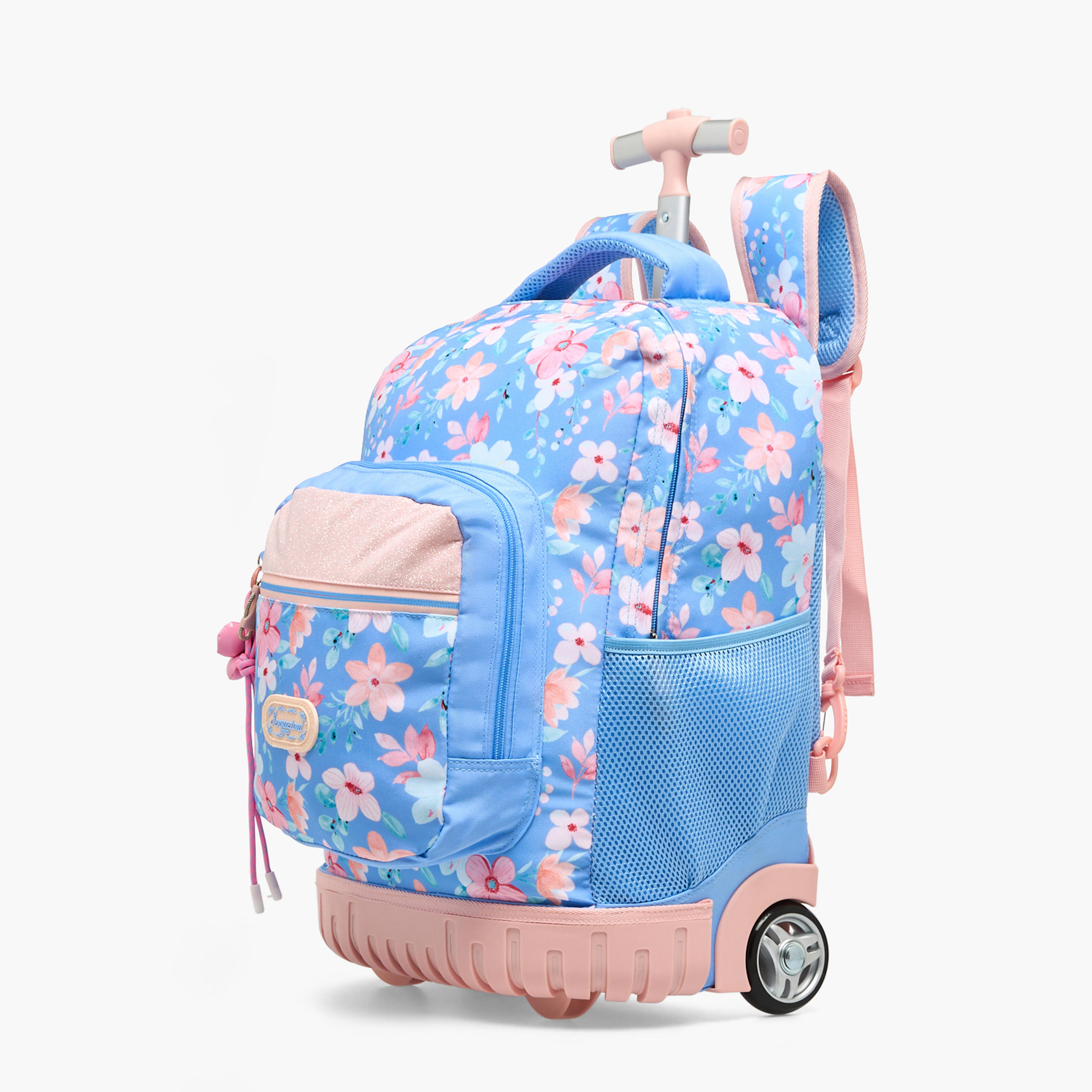 Sensazioni Floral Print Trolley Bag for Girls 8-13 Years with Shoulder Straps - 19 inches-school-bagsandbackpacks-trolleybags-image-6