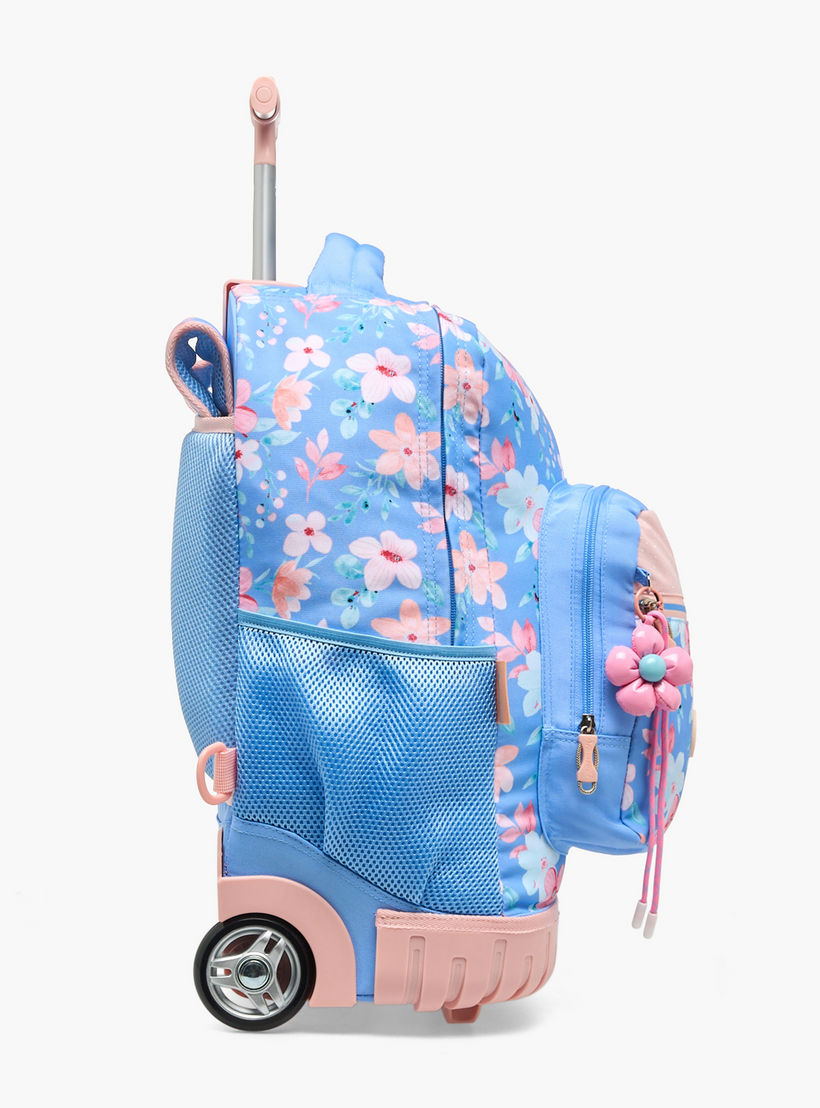 Sensazioni Floral Print Trolley Bag for Girls 8-13 Years with Shoulder Straps - 19 inches-school-bagsandbackpacks-trolleybags-image-7