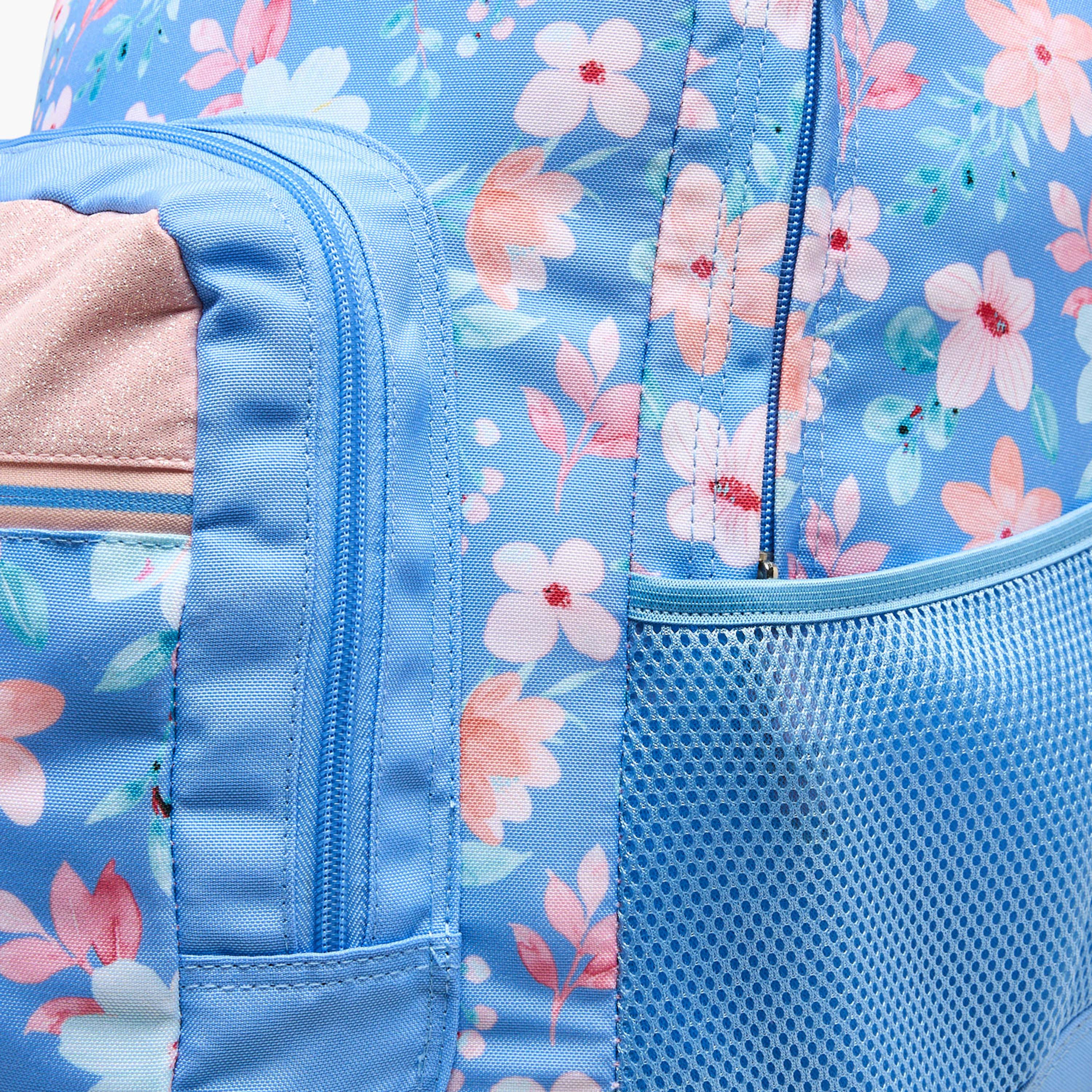 Sensazioni Floral Print Trolley Bag for Girls 8-13 Years with Shoulder Straps - 19 inches-school-bagsandbackpacks-trolleybags-image-2