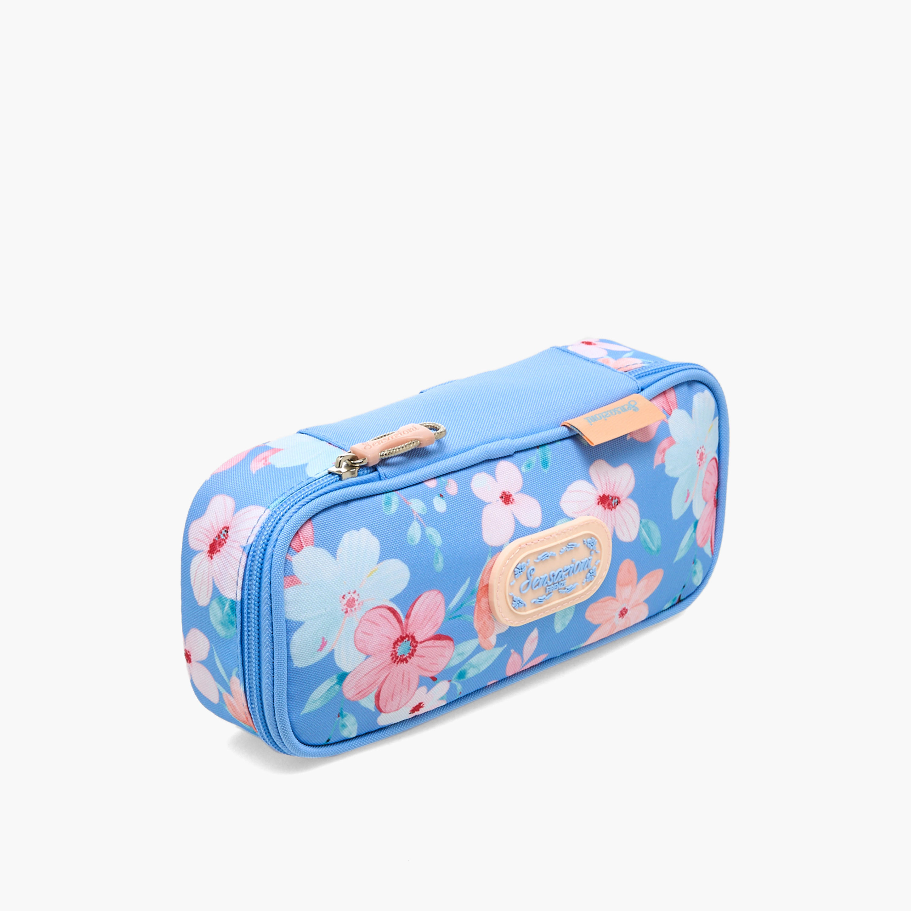 Sensazioni Floral Print Pencil Pouch with Zip Closure-school-stationery-pencilcases-image-2