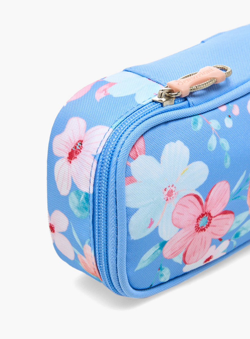 Sensazioni Floral Print Pencil Pouch with Zip Closure-school-stationery-pencilcases-image-3