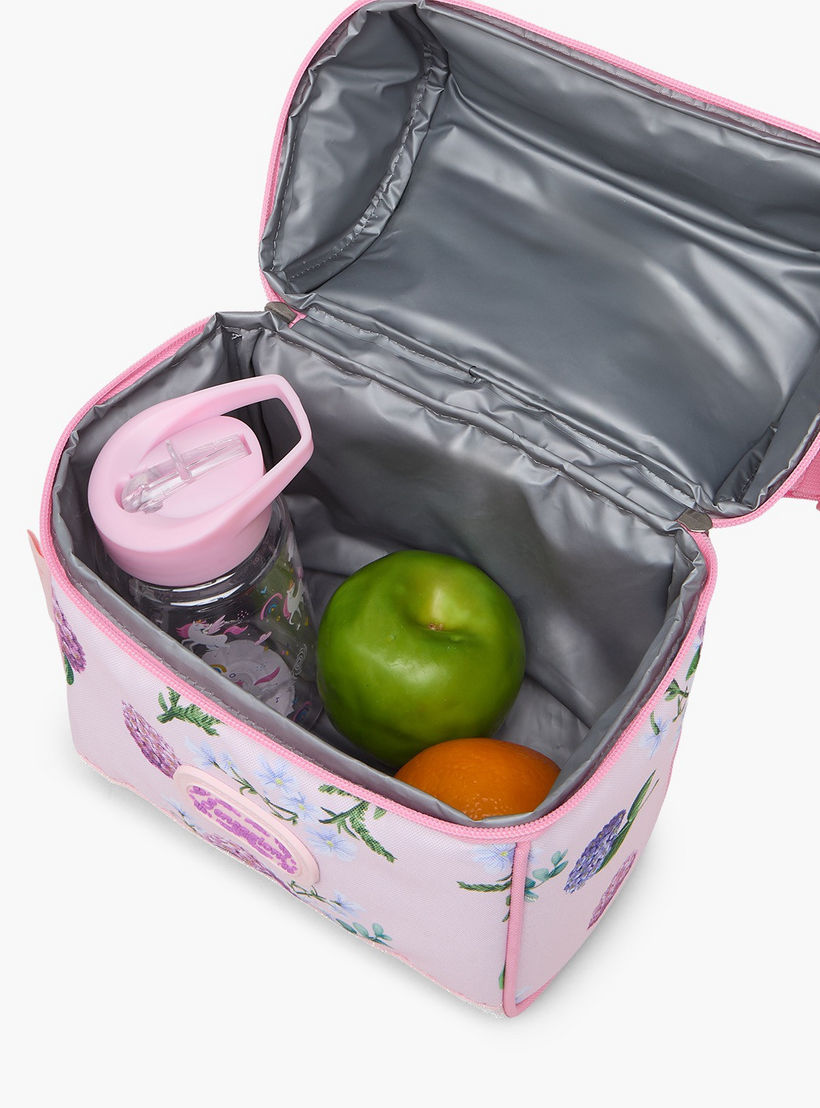 شنطة غداء بطبعة زهور للبنات من 8-13 سنة مع حزام قابل للفصل - سينسازيوني-school-lunchessentials-lunchbags-image-4