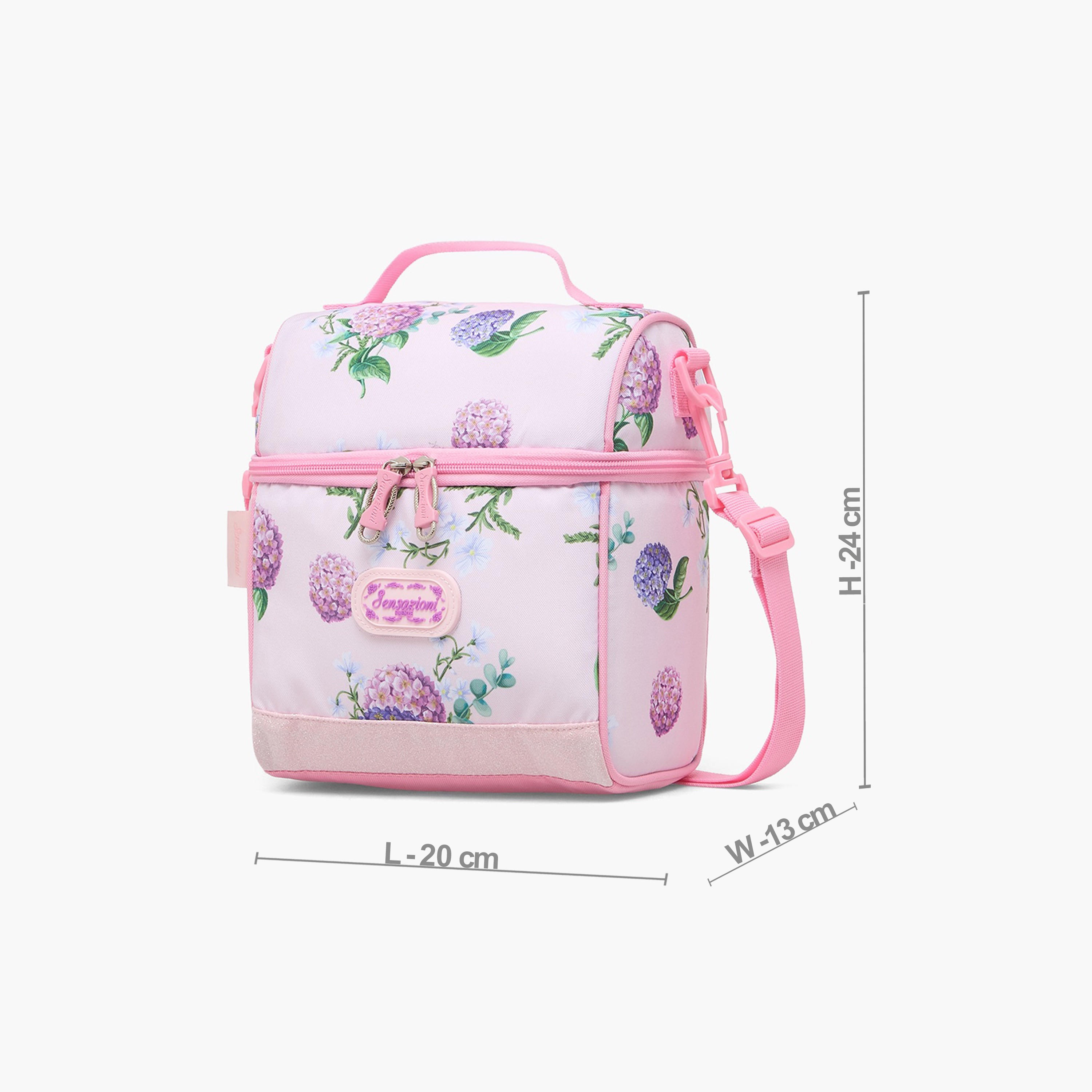 شنطة غداء بطبعة زهور للبنات من 8-13 سنة مع حزام قابل للفصل - سينسازيوني-school-lunchessentials-lunchbags-image-7