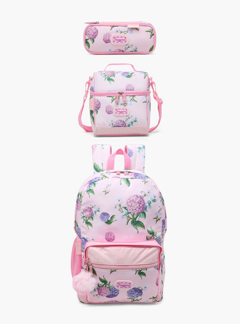شنطة غداء بطبعة زهور للبنات من 8-13 سنة مع حزام قابل للفصل - سينسازيوني-school-lunchessentials-lunchbags-image-9