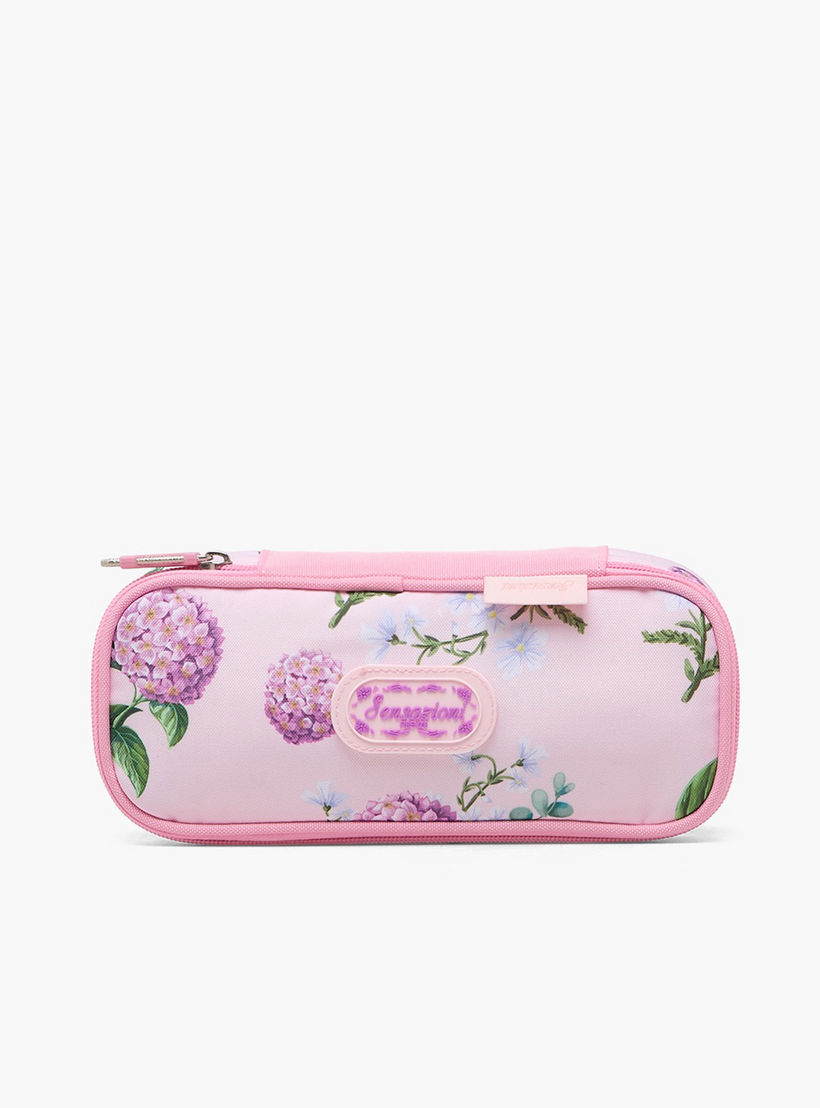 Sensazioni Floral Print Pencil Pouch with Zip Closure-school-stationery-pencilcases-image-1