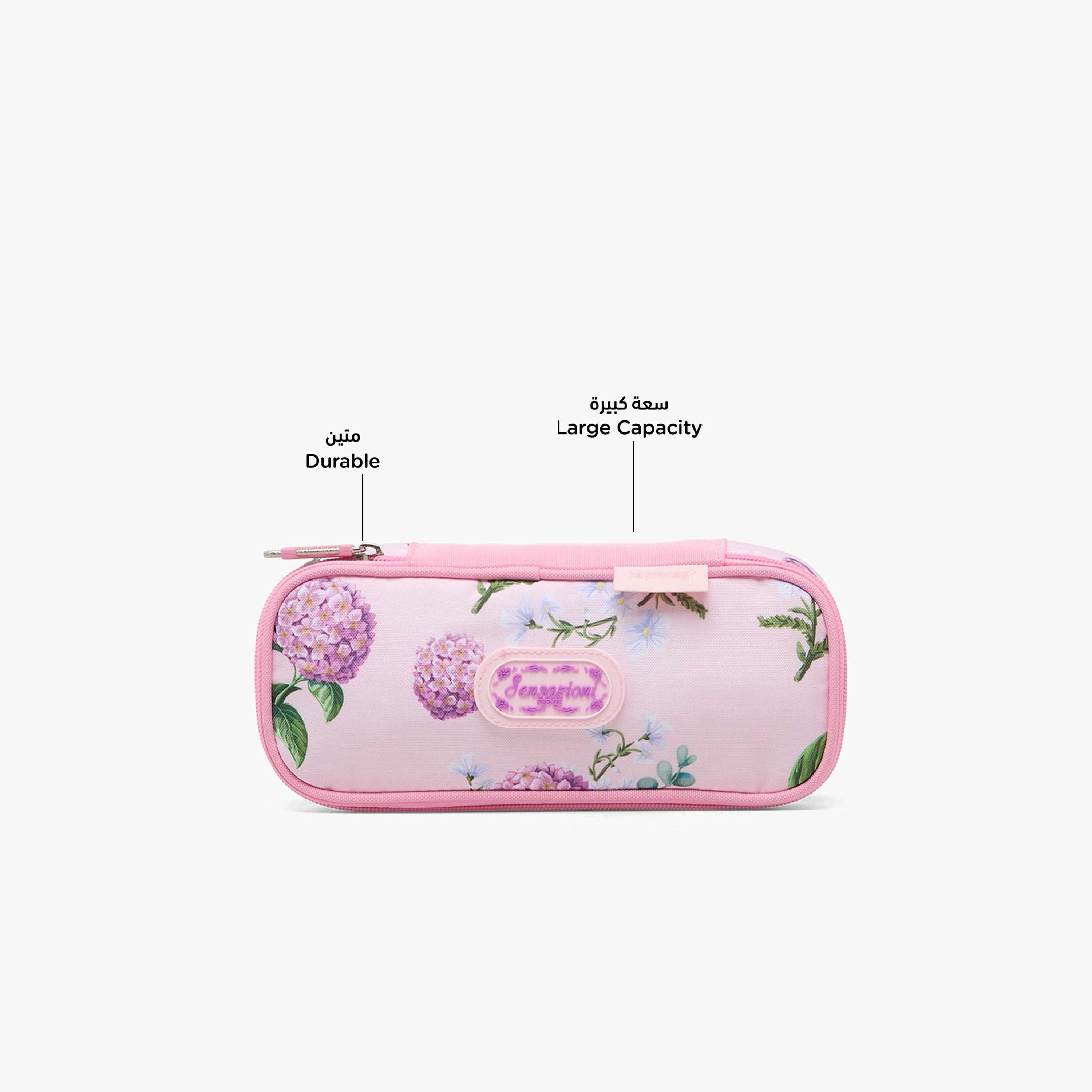 Sensazioni Floral Print Pencil Pouch with Zip Closure-school-stationery-pencilcases-image-2