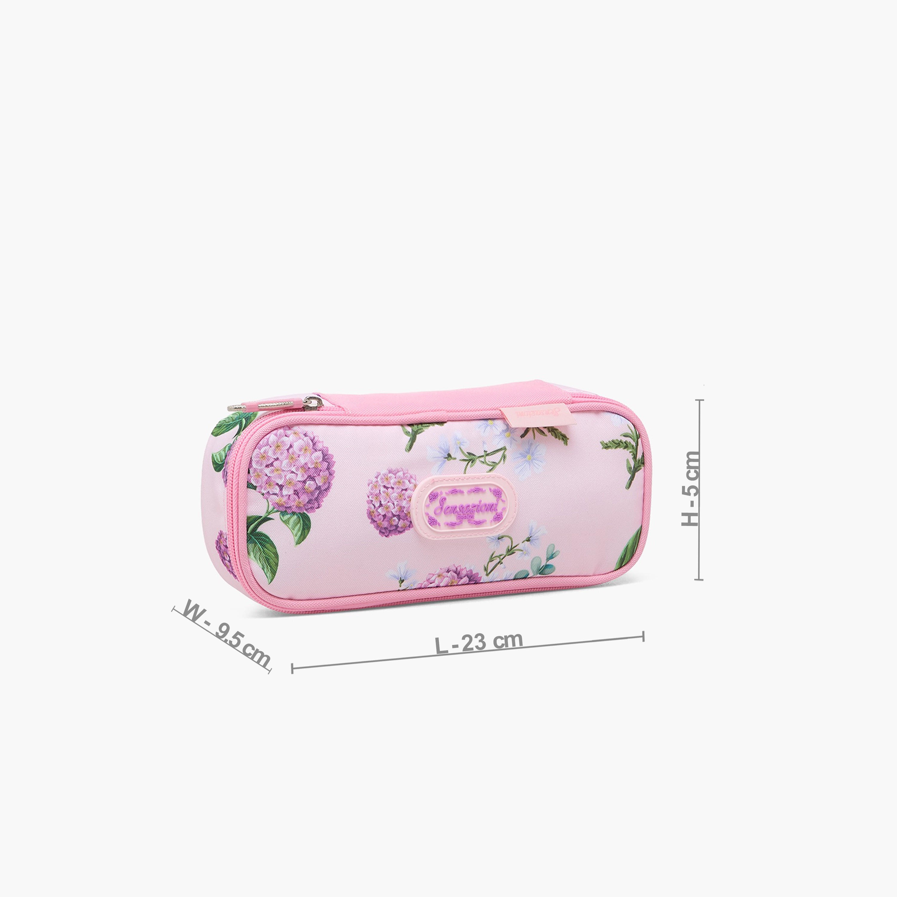 Sensazioni Floral Print Pencil Pouch with Zip Closure-school-stationery-pencilcases-image-3