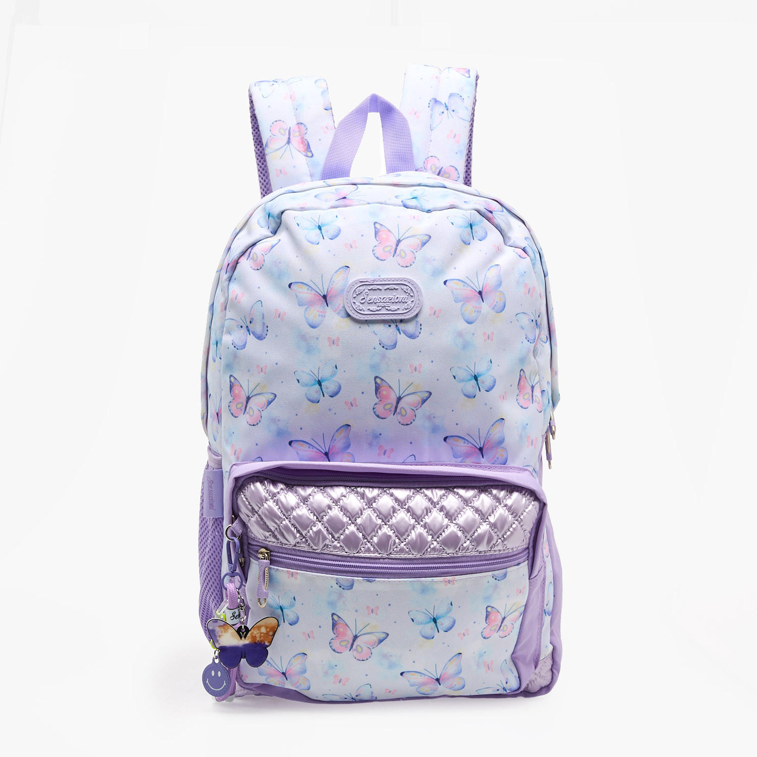 شنطة ظهر بطبعة فراشة للبنات من 8 إلى 13 سنة مع جيب قارورة مياه من سينسازيوني - 18 بوصة-school-bagsandbackpacks-backpacks-image-1