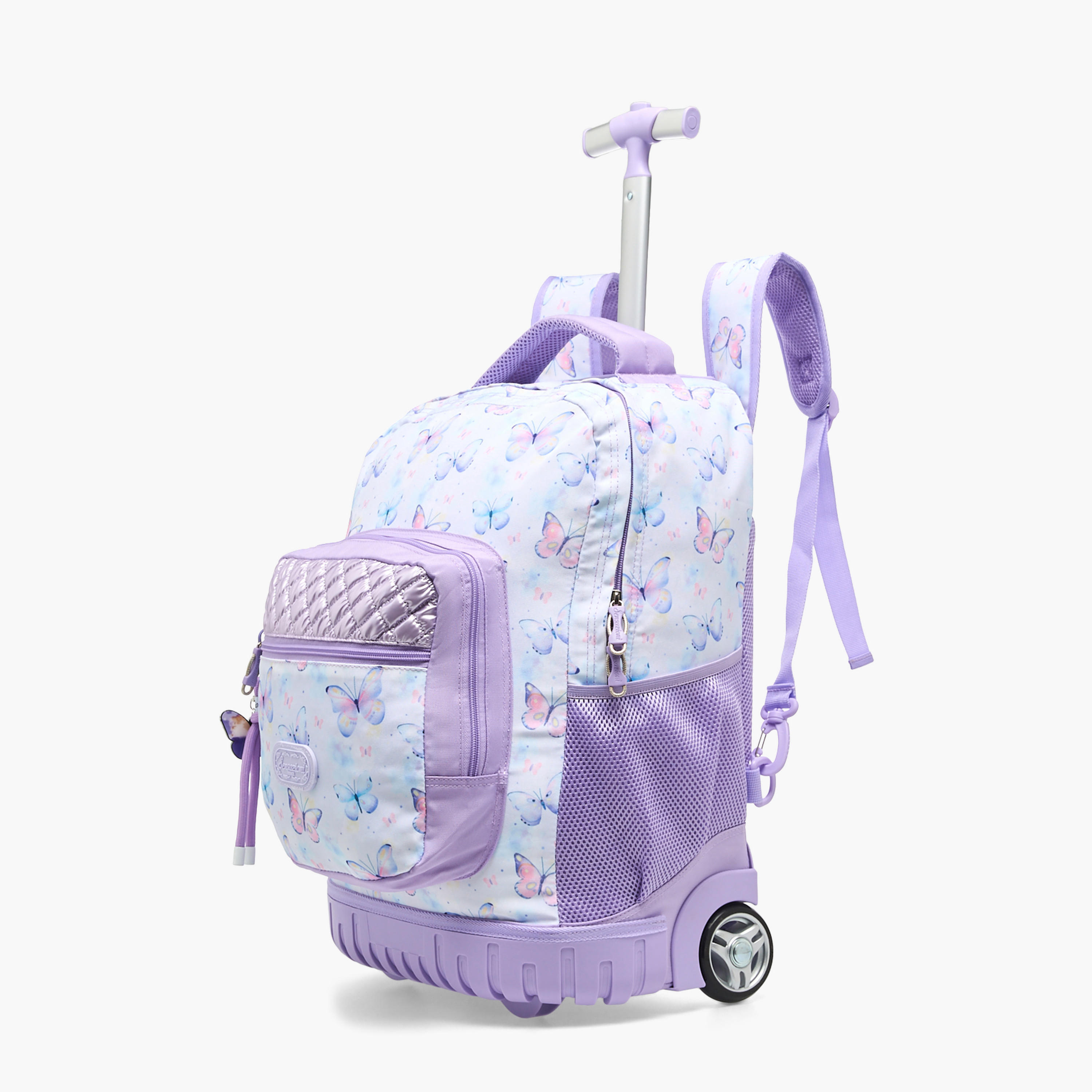 Sensazioni Butterfly Print Trolley Bag for Girls 8-13 Years with Adjustable Straps - 19 inches-school-bagsandbackpacks-trolleybags-image-4