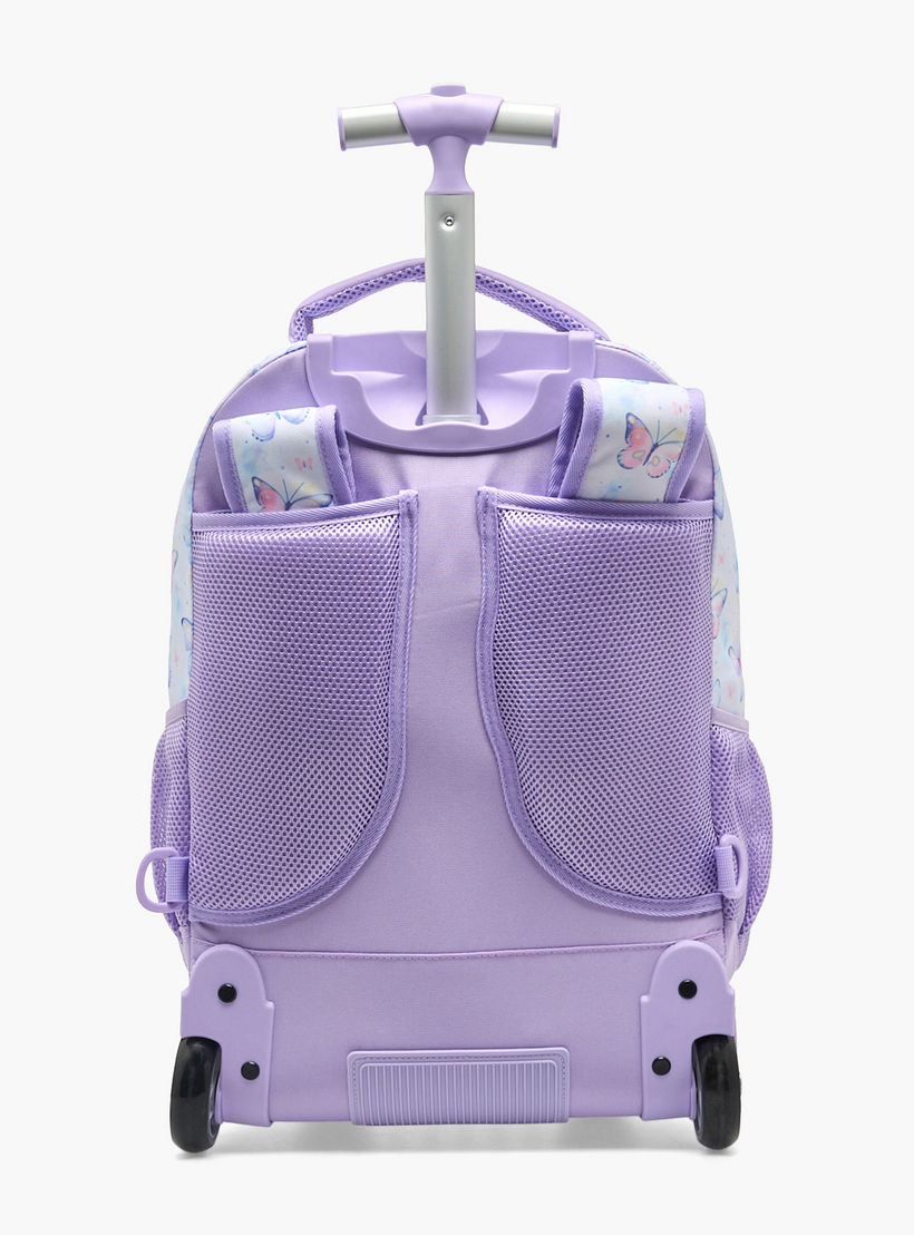 Sensazioni Butterfly Print Trolley Bag for Girls 8-13 Years with Adjustable Straps - 19 inches-school-bagsandbackpacks-trolleybags-image-9