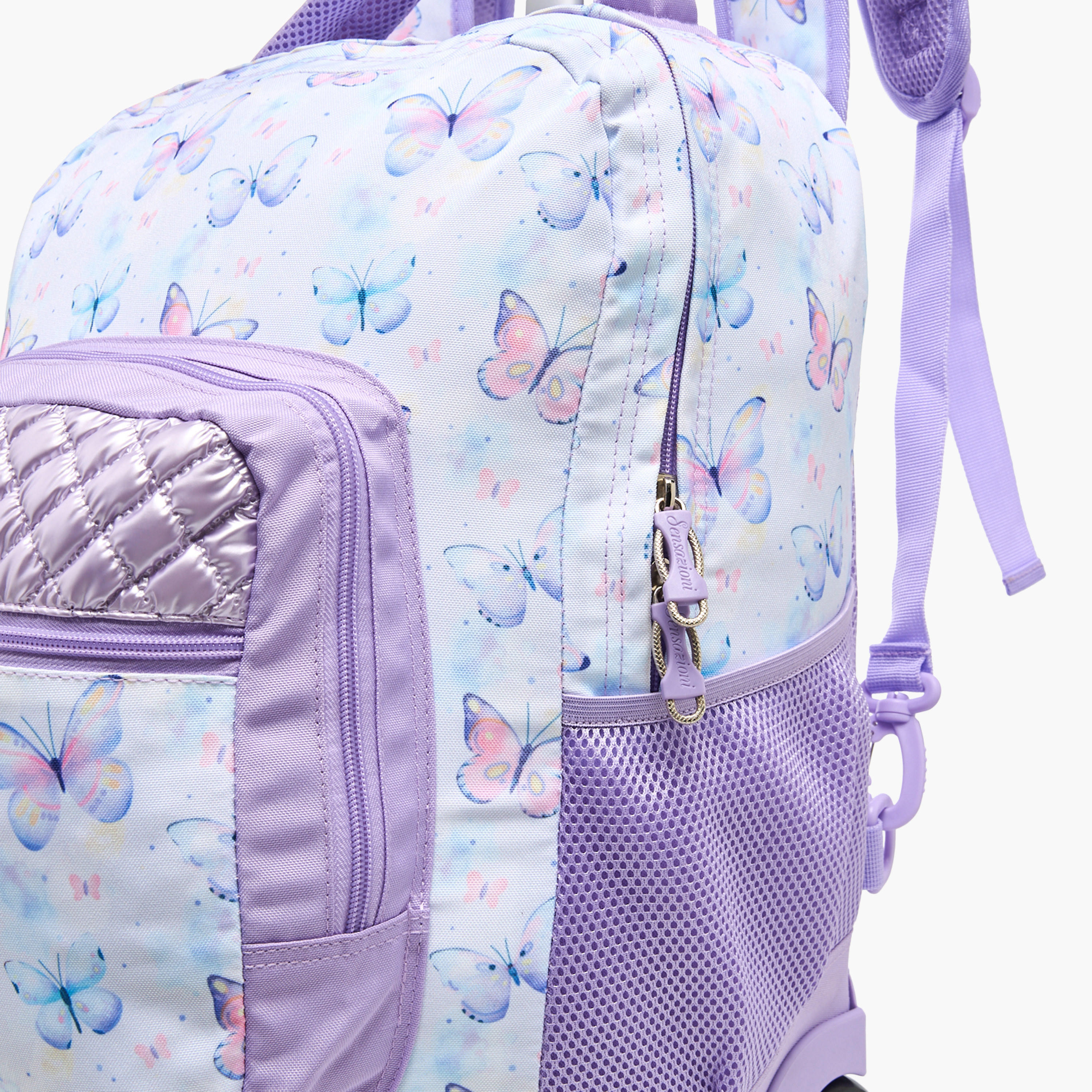 Sensazioni Butterfly Print Trolley Bag for Girls 8-13 Years with Adjustable Straps - 19 inches-school-bagsandbackpacks-trolleybags-image-7
