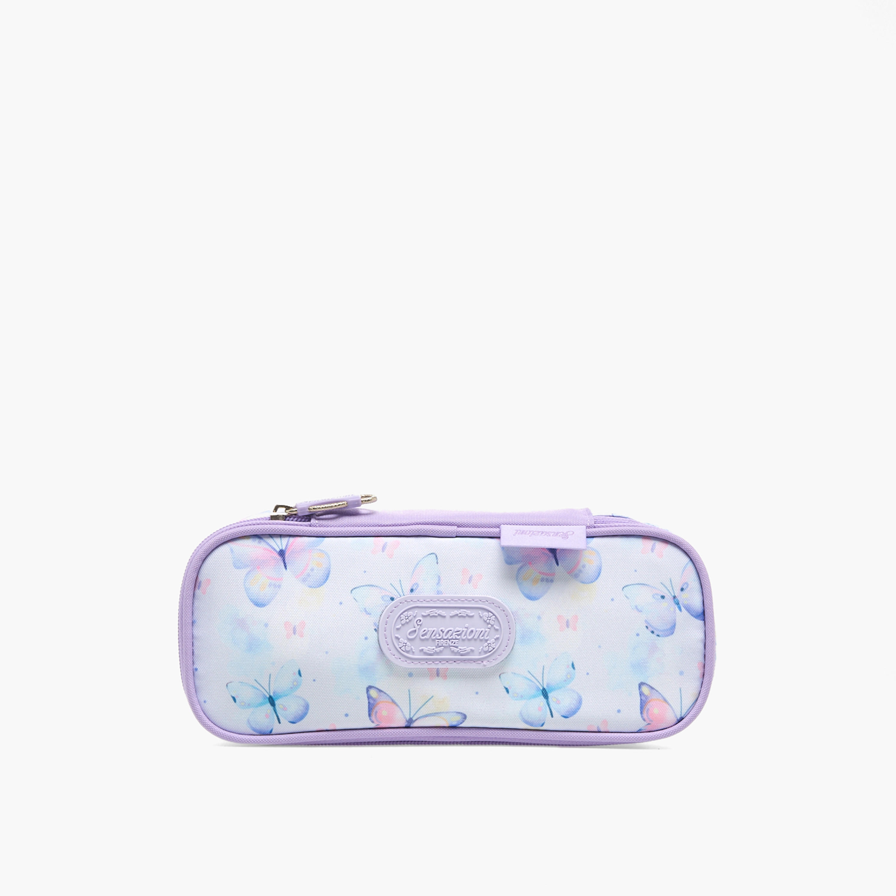 Sensazioni Butterfly Print Pencil Pouch with Zip Closure-school-stationery-pencilcases-image-1