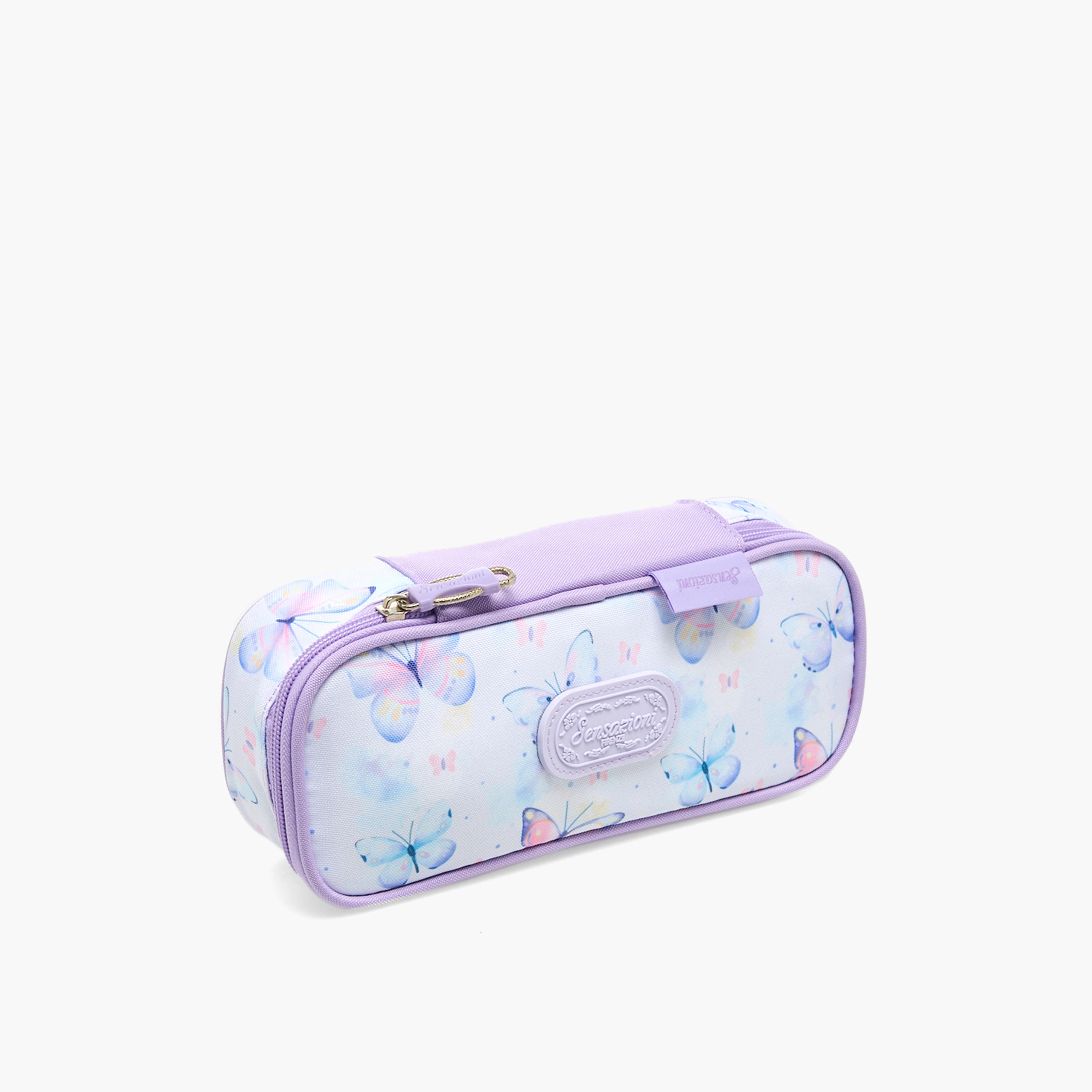 Sensazioni Butterfly Print Pencil Pouch with Zip Closure-school-stationery-pencilcases-image-2