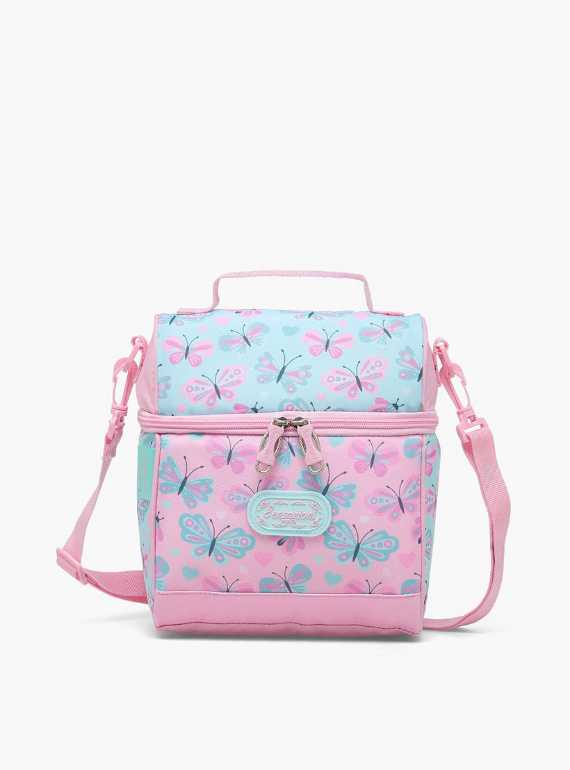 Sensazioni Butterfly Print Lunch Bag for Girls 8-13 Years with Insulation-school-lunchessentials-lunchbags-image-1