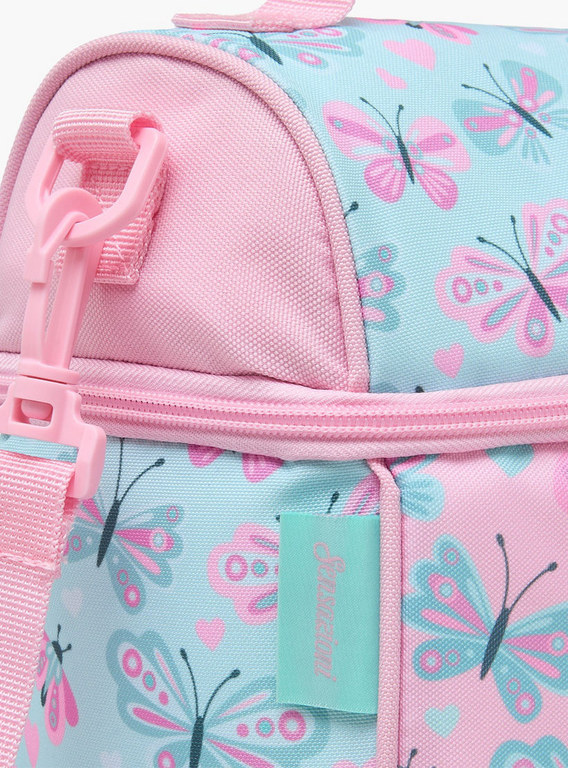 Sensazioni Butterfly Print Lunch Bag for Girls 8-13 Years with Insulation-school-lunchessentials-lunchbags-image-5