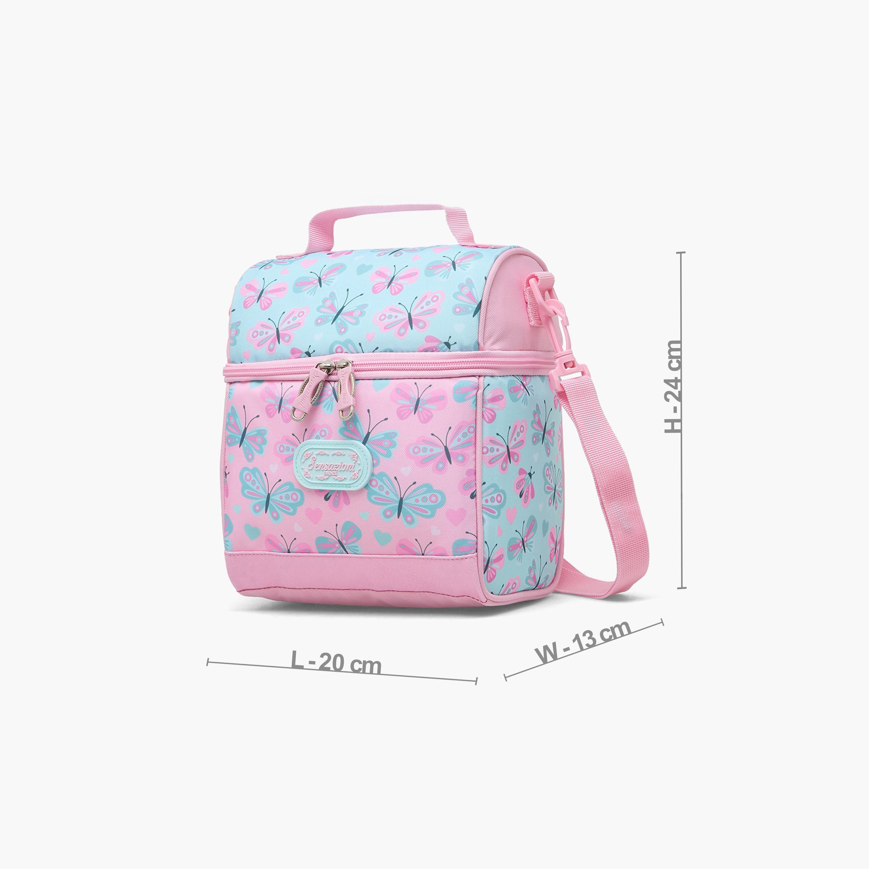 Sensazioni Butterfly Print Lunch Bag for Girls 8-13 Years with Insulation-school-lunchessentials-lunchbags-image-7