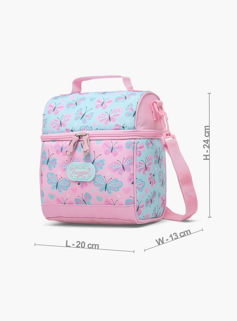 Sensazioni Butterfly Print Lunch Bag for Girls 8-13 Years with Insulation-school-lunchessentials-lunchbags-image-7