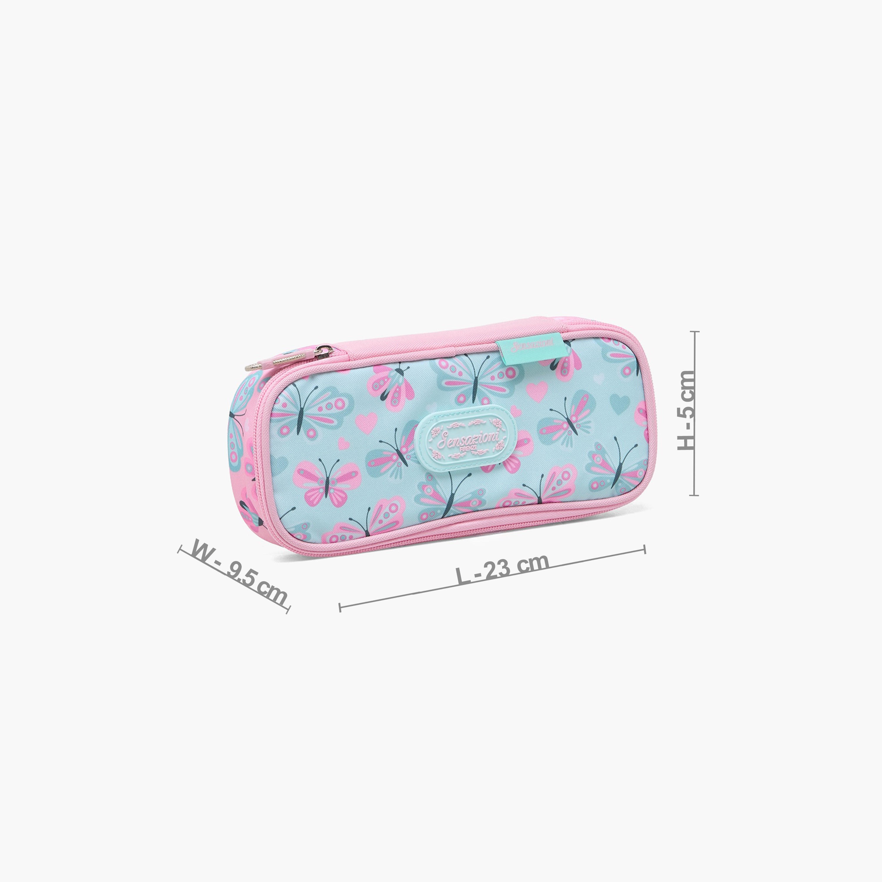 Sensazioni Butterfly Print Pencil Pouch with Zip Closure-school-stationery-pencilcases-image-3