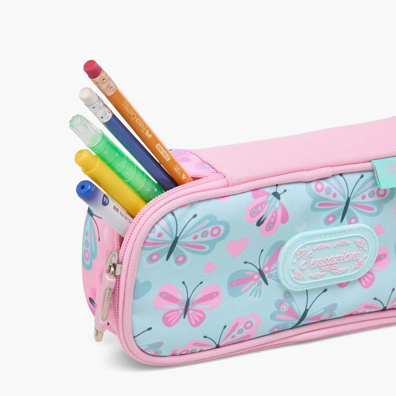 Sensazioni Butterfly Print Pencil Pouch with Zip Closure-school-stationery-pencilcases-image-6