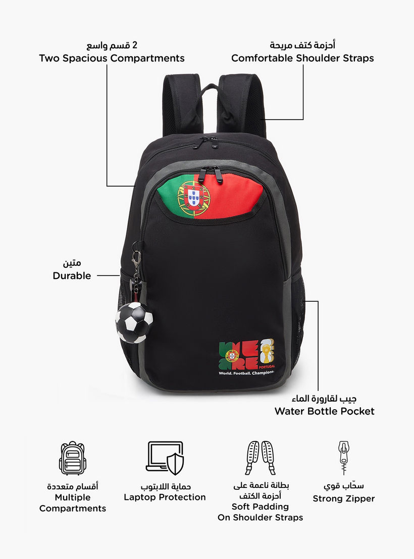 Unique-O Football Print Backpack for Boys 8-13 Years with Adjustable Shoulder Straps - 18 inches-school-bagsandbackpacks-backpacks-image-2