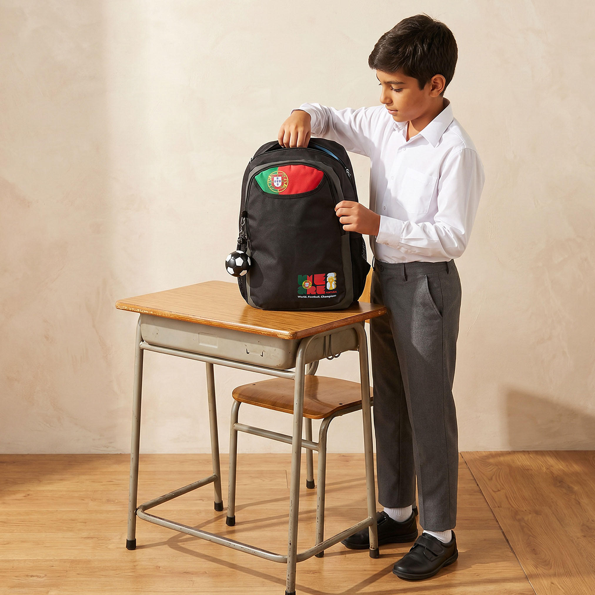 Unique-O Football Print Backpack for Boys 8-13 Years with Adjustable Shoulder Straps - 18 inches-school-bagsandbackpacks-backpacks-image-3