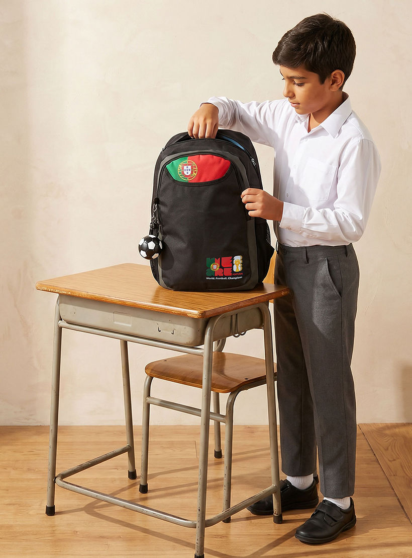 Unique-O Football Print Backpack for Boys 8-13 Years with Adjustable Shoulder Straps - 18 inches-school-bagsandbackpacks-backpacks-image-3