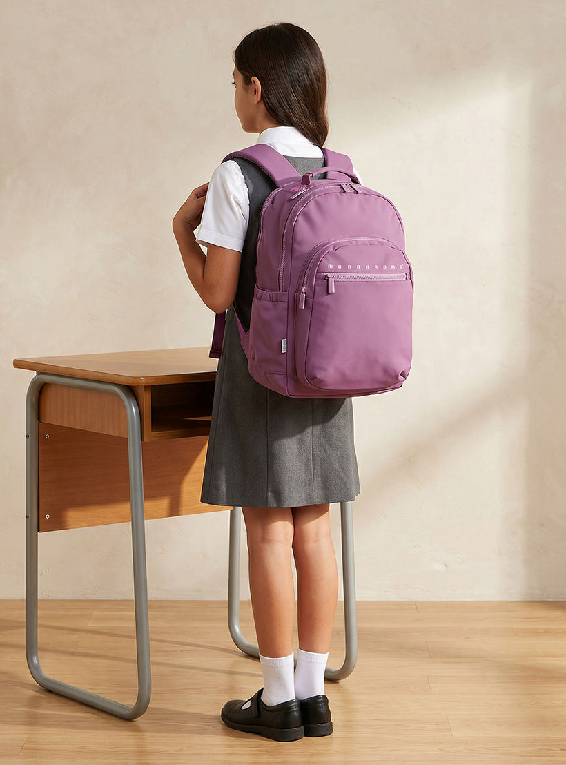 Monocromo Solid Backpack for Girls 8-13 Years with Adjustable Shoulder Straps - 18 inches-school-bagsandbackpacks-backpacks-image-3