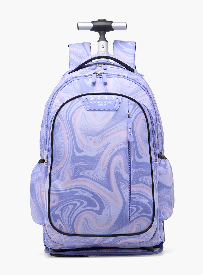 Spirit Marble Print Trolley Bag for Girls 8-13 Years with Shoulder Straps - 20 inches-school-bagsandbackpacks-trolleybags-image-1