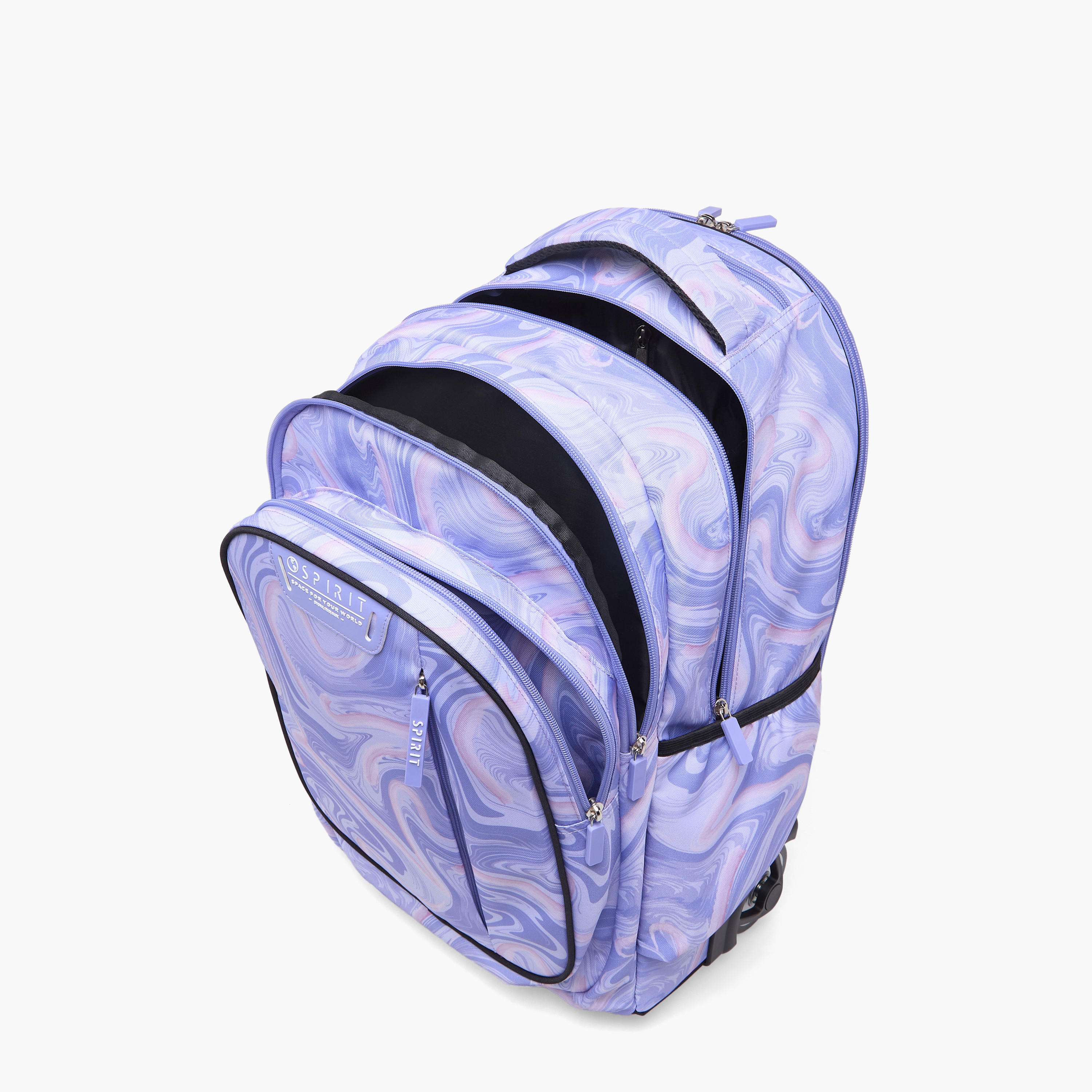 Spirit Marble Print Trolley Bag for Girls 8-13 Years with Shoulder Straps - 20 inches-school-bagsandbackpacks-trolleybags-image-10