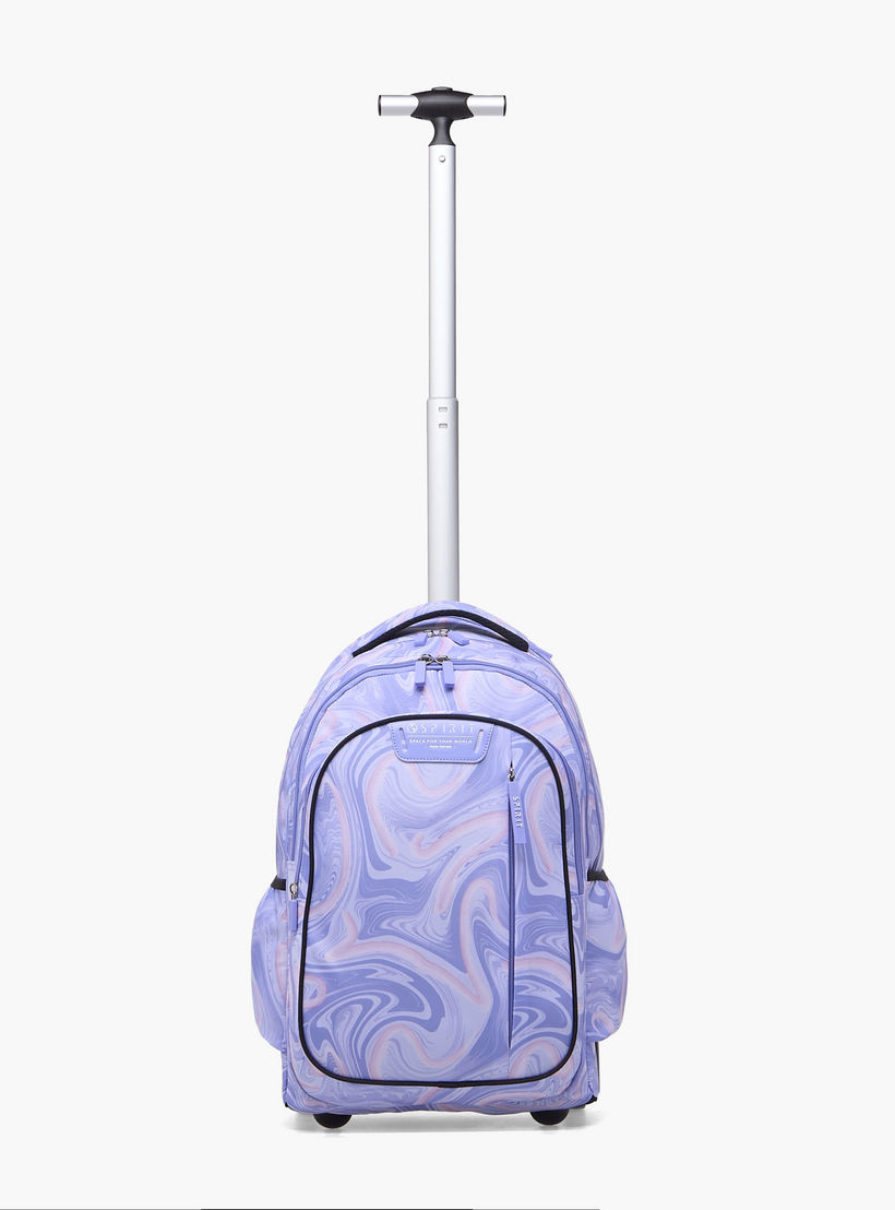 Spirit Marble Print Trolley Bag for Girls 8-13 Years with Shoulder Straps - 20 inches-school-bagsandbackpacks-trolleybags-image-2