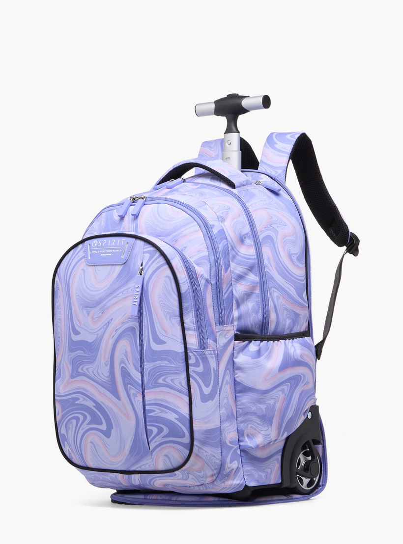 Spirit Marble Print Trolley Bag for Girls 8-13 Years with Shoulder Straps - 20 inches-school-bagsandbackpacks-trolleybags-image-4