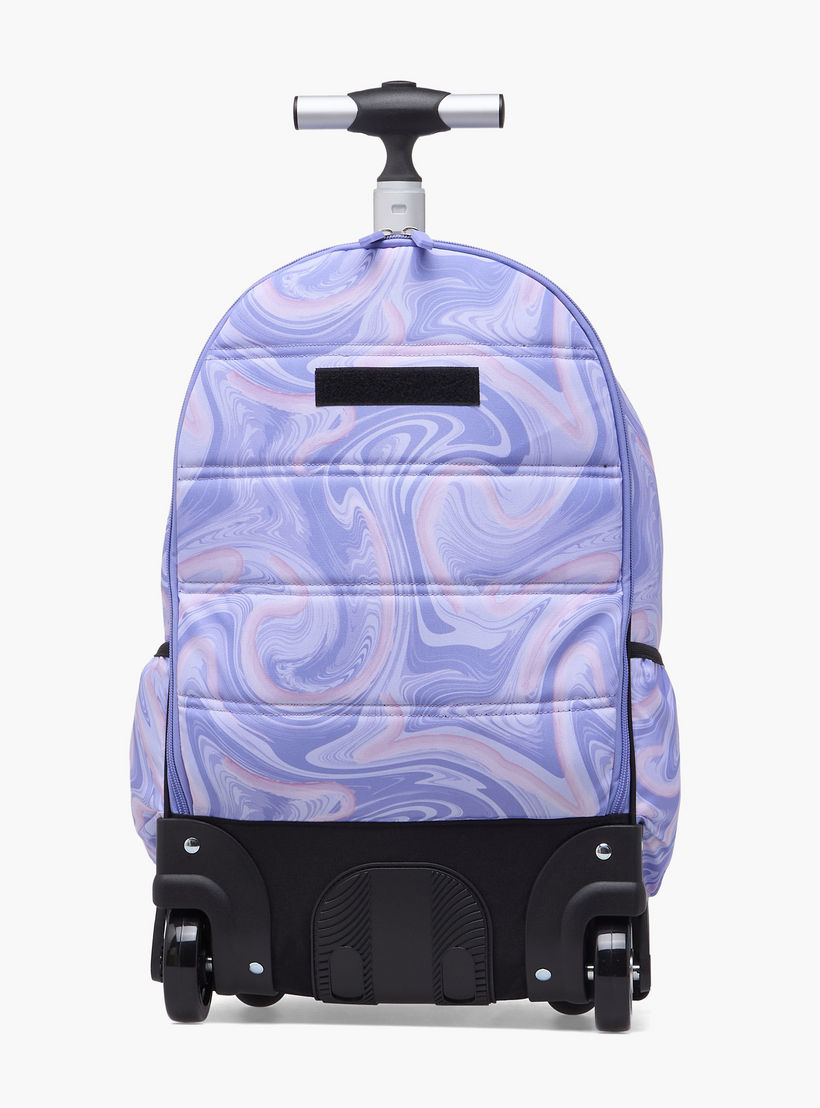 Spirit Marble Print Trolley Bag for Girls 8-13 Years with Shoulder Straps - 20 inches-school-bagsandbackpacks-trolleybags-image-5
