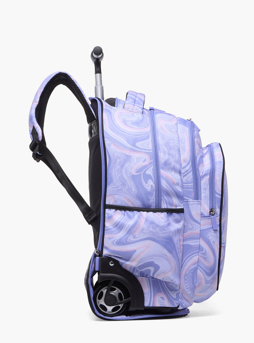 Spirit Marble Print Trolley Bag for Girls 8-13 Years with Shoulder Straps - 20 inches-school-bagsandbackpacks-trolleybags-image-6