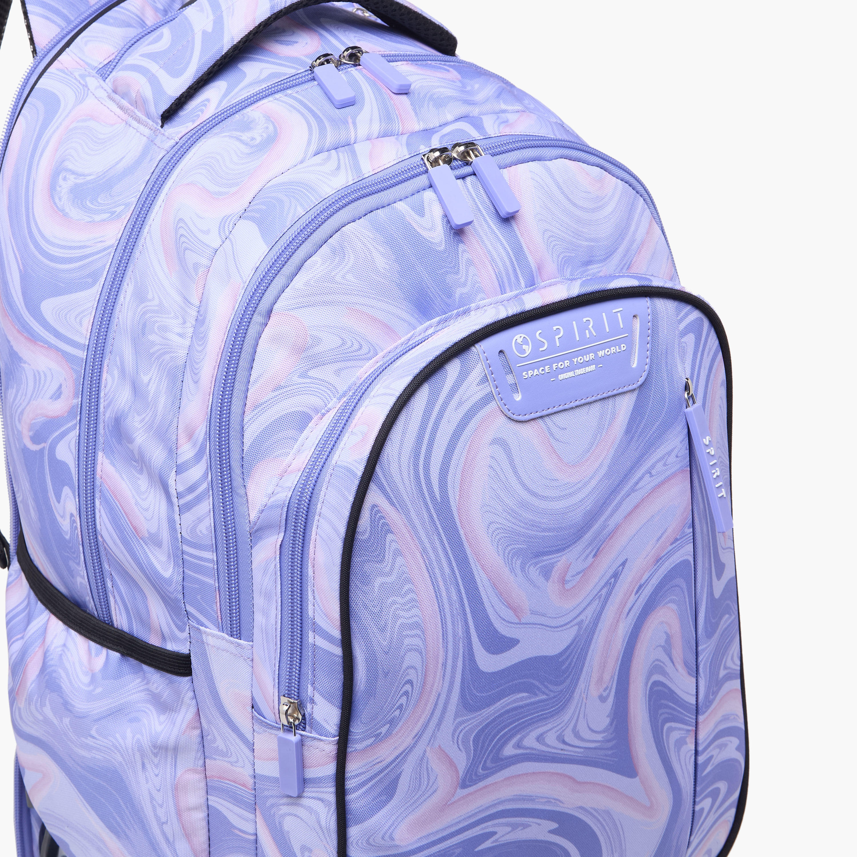 Spirit Marble Print Trolley Bag for Girls 8-13 Years with Shoulder Straps - 20 inches-school-bagsandbackpacks-trolleybags-image-7