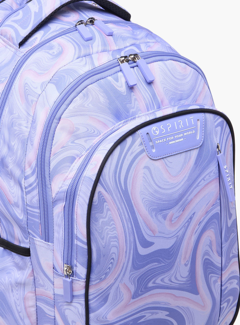 Spirit Marble Print Trolley Bag for Girls 8-13 Years with Shoulder Straps - 20 inches-school-bagsandbackpacks-trolleybags-image-7