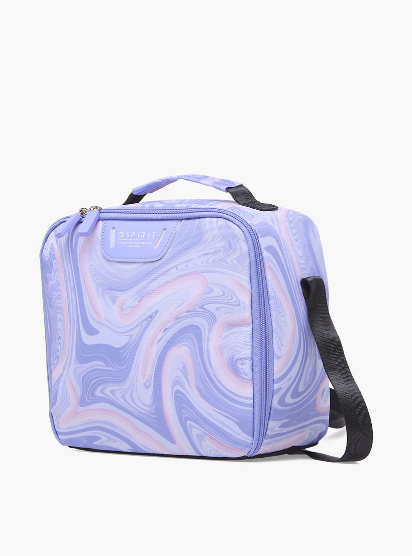 Spirit Marble Print Lunch Bag for Girls 8-13 Years with Zip Closure-school-lunchessentials-lunchbags-image-2