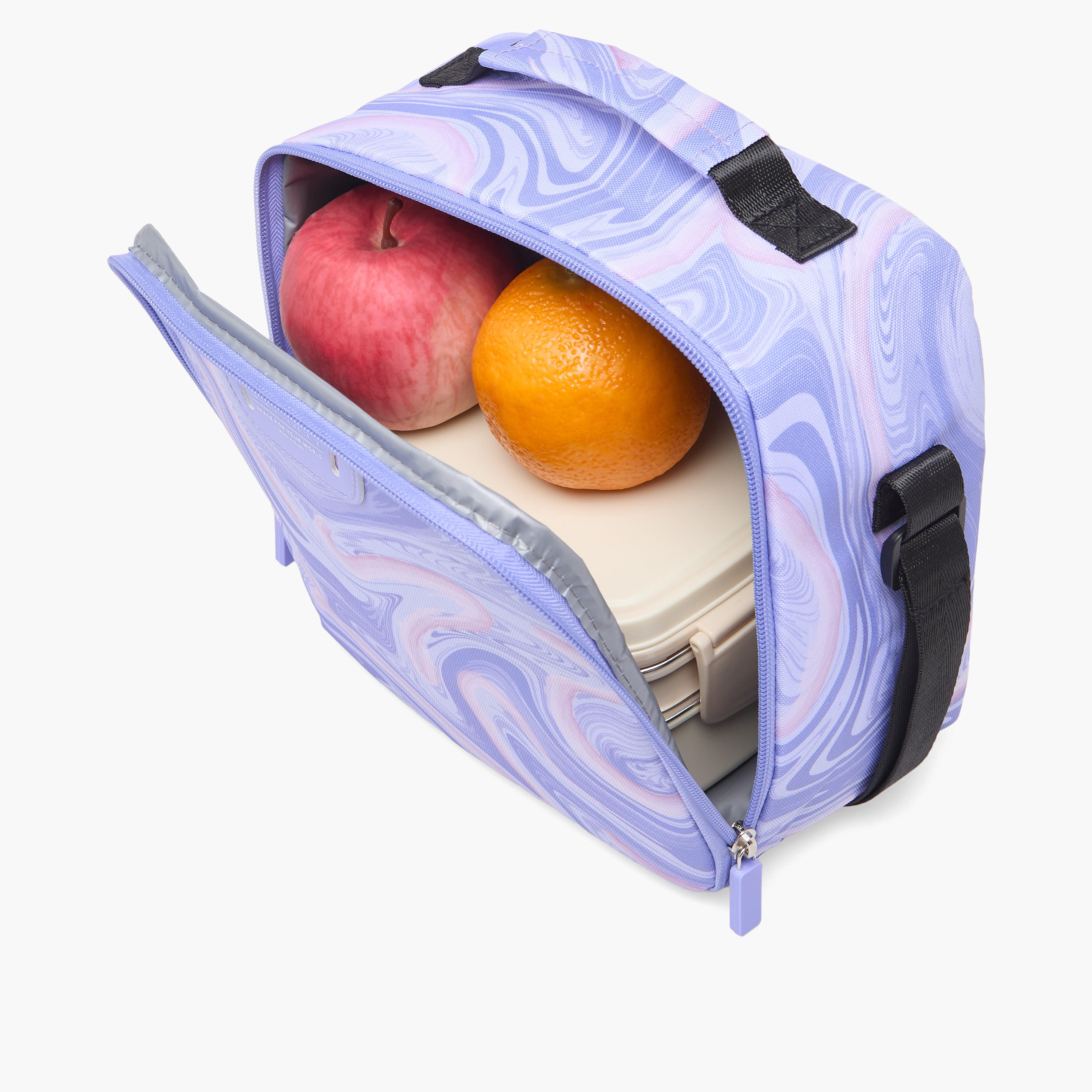 Spirit Marble Print Lunch Bag for Girls 8-13 Years with Zip Closure-school-lunchessentials-lunchbags-image-4