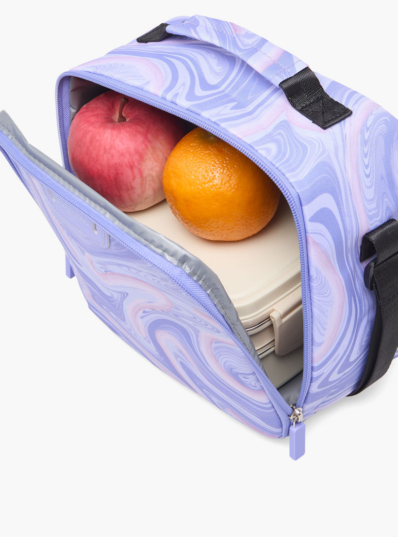 Spirit Marble Print Lunch Bag for Girls 8-13 Years with Zip Closure-school-lunchessentials-lunchbags-image-4