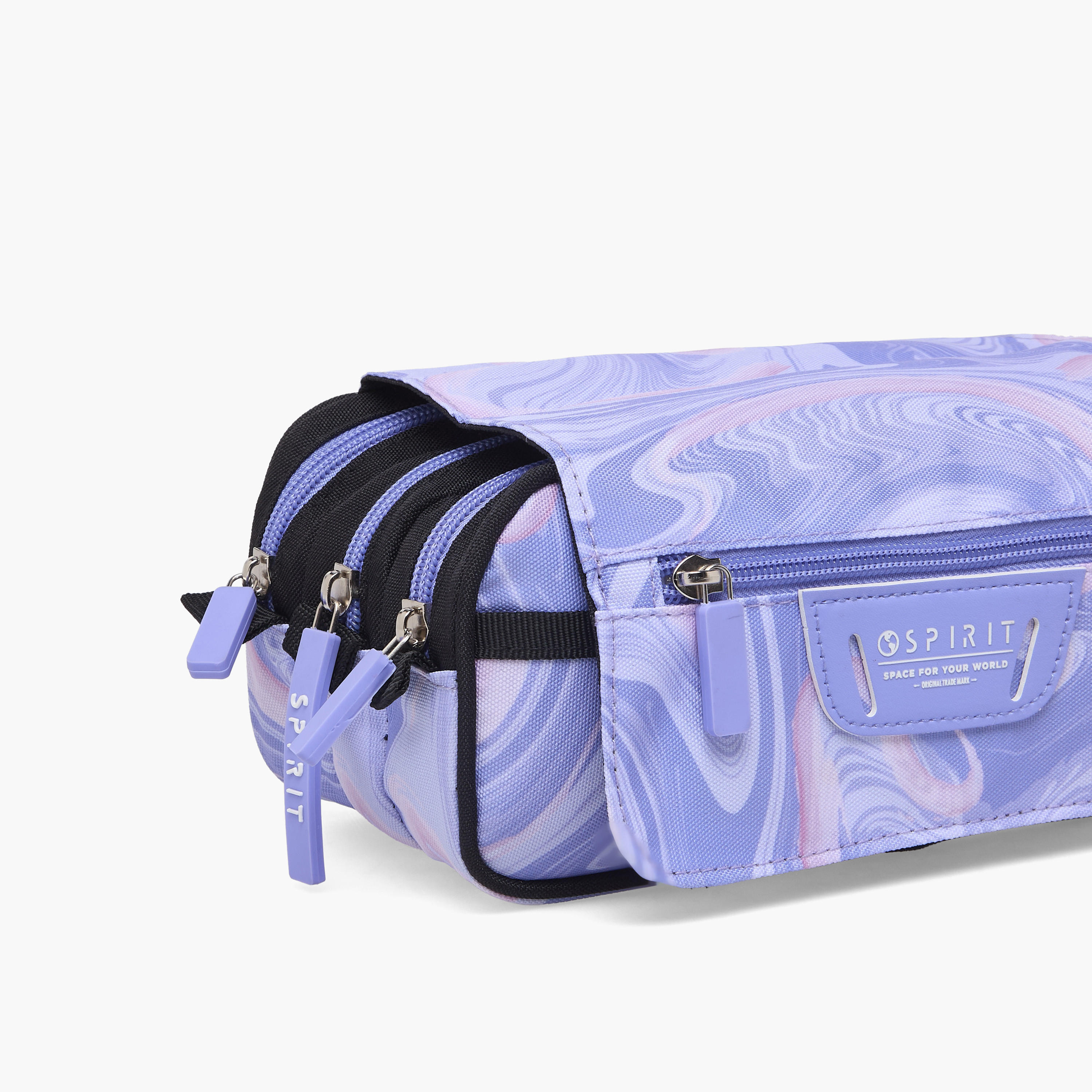 Spirit Marble Print Pencil Pouch with 3 Compartments-school-stationery-pencilcases-image-3