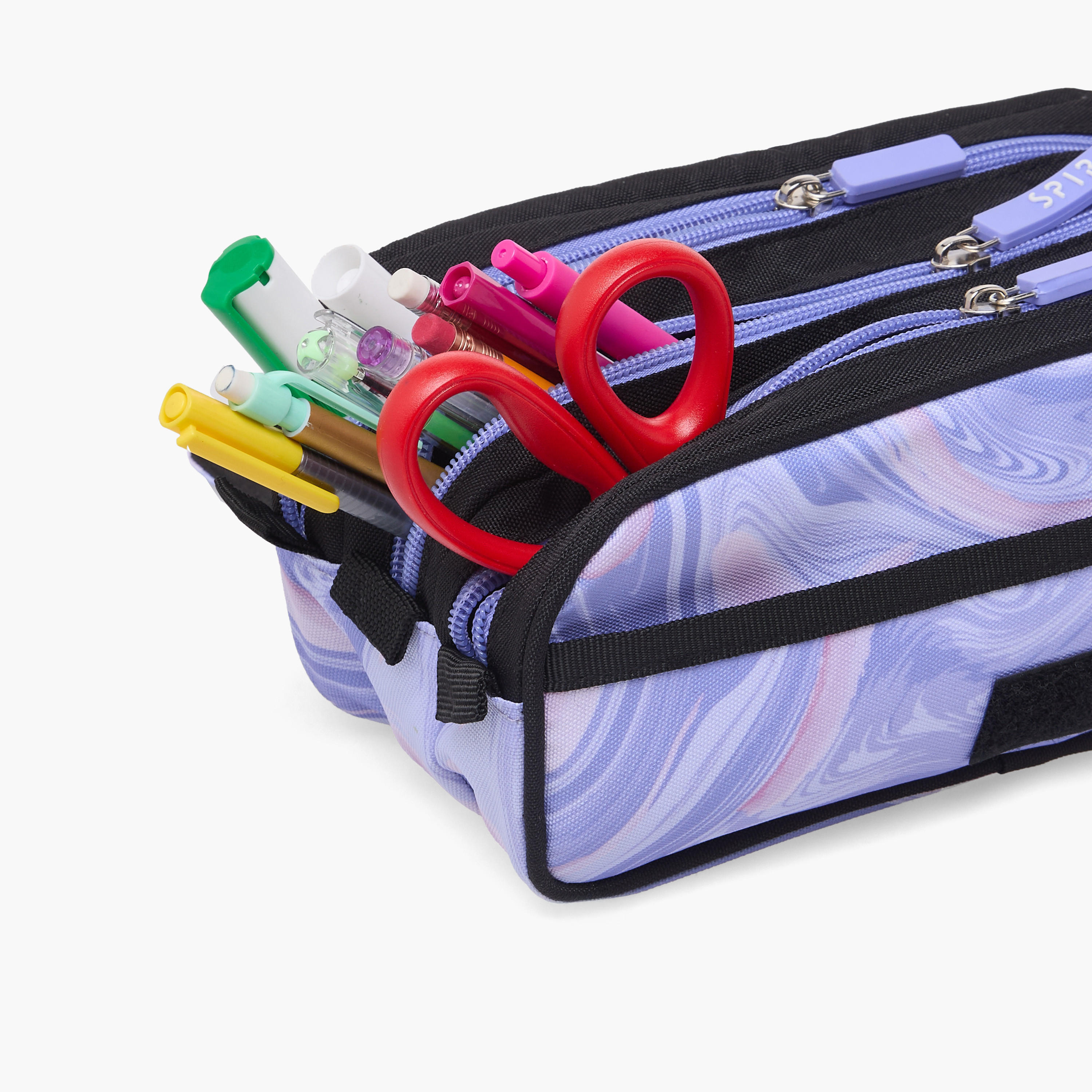 Spirit Marble Print Pencil Pouch with 3 Compartments-school-stationery-pencilcases-image-5