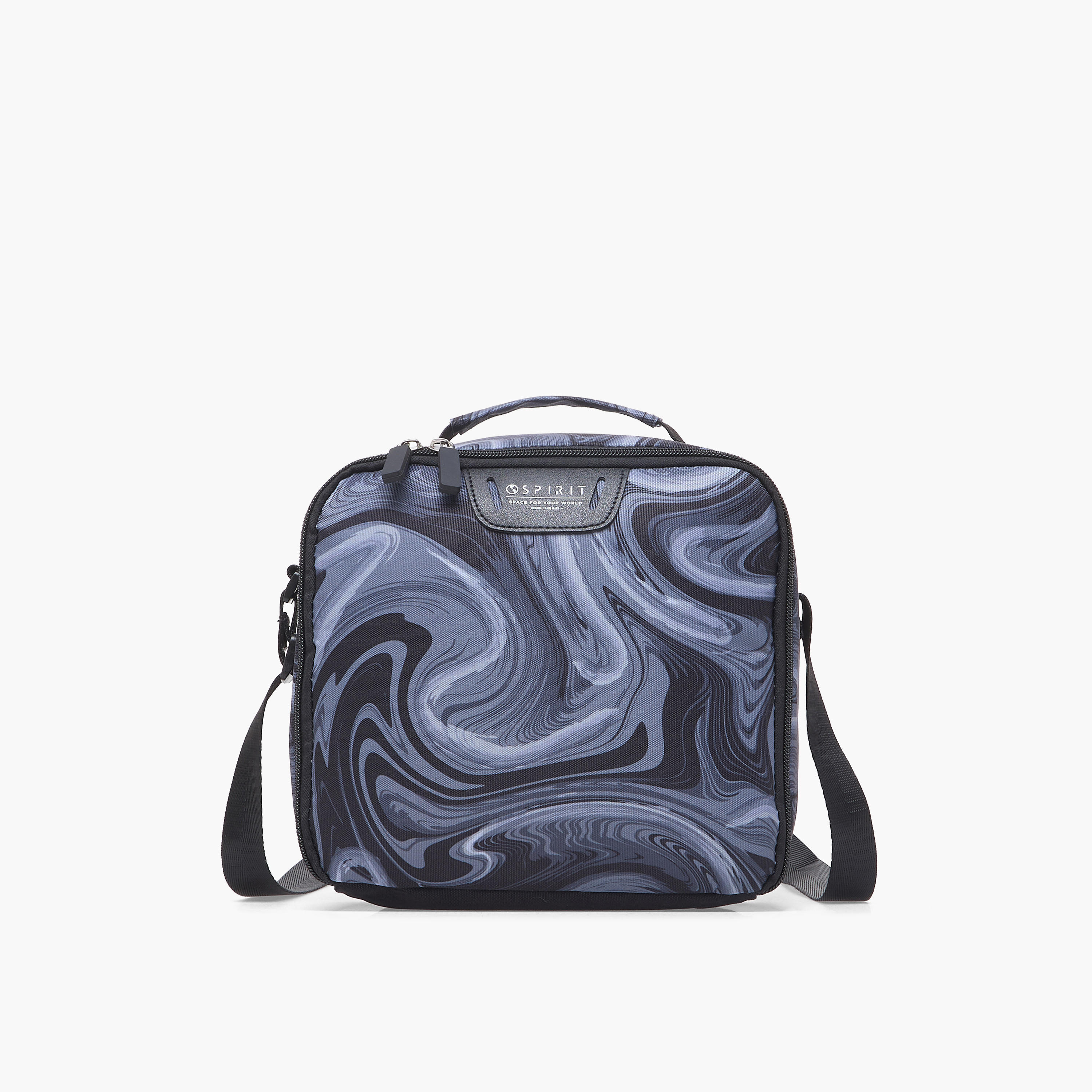 Spirit Marble Print Lunch Bag for Boys 8-13 Years with Zip Closure-school-lunchessentials-lunchbags-image-1