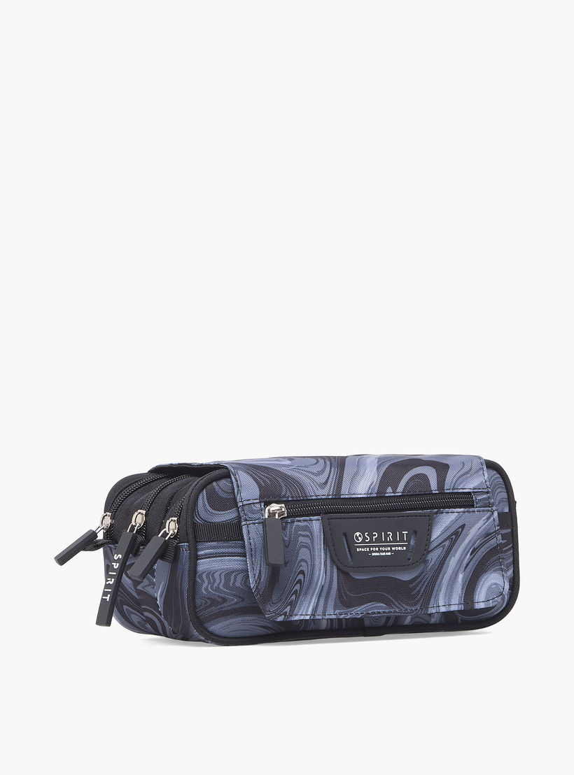 Spirit Swirl Print Pencil Pouch with 3 Compartments-school-stationery-pencilcases-image-2
