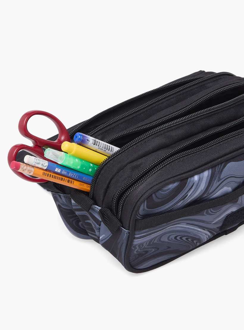 Spirit Swirl Print Pencil Pouch with 3 Compartments-school-stationery-pencilcases-image-5