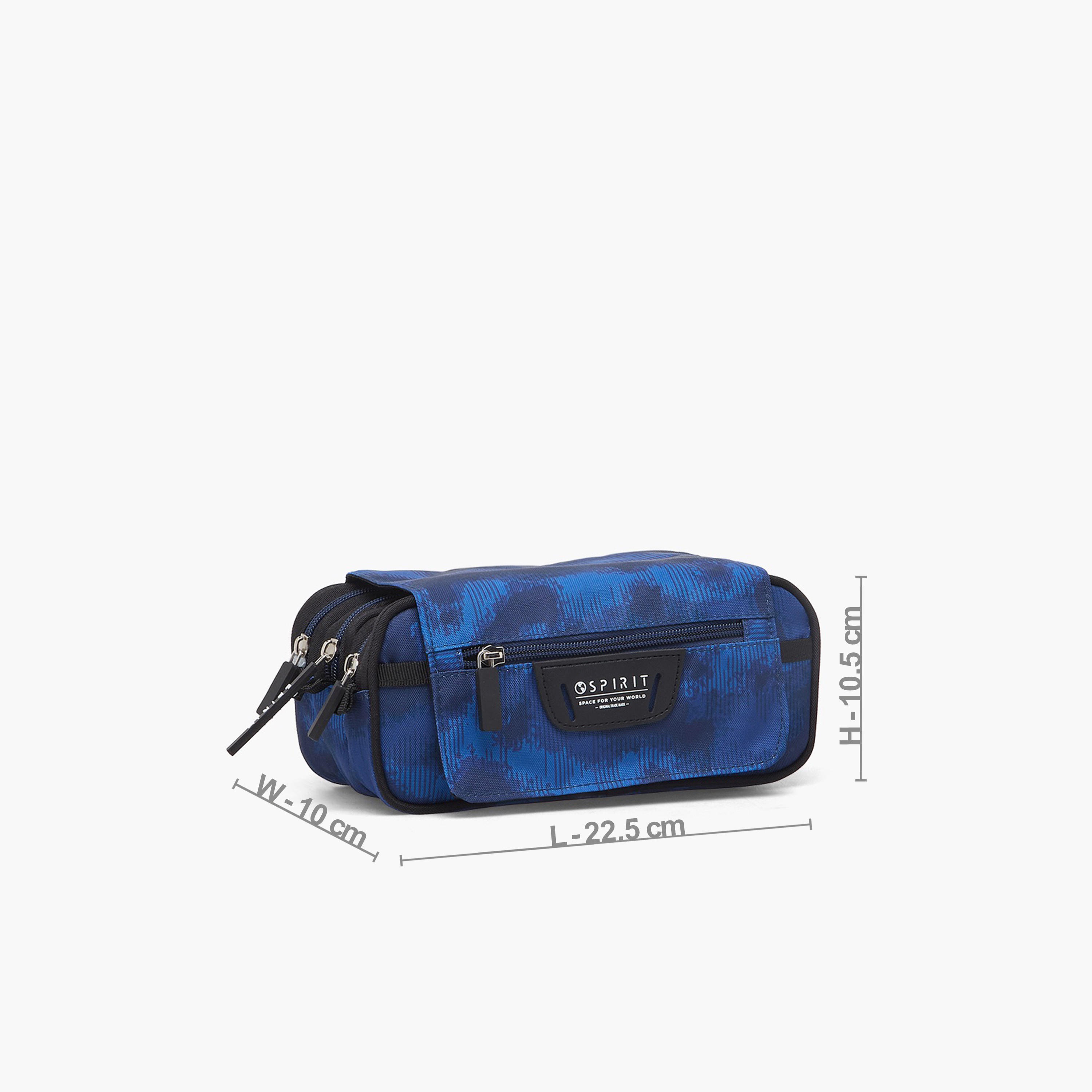 Spirit Printed Pencil Pouch with 3 Compartments-school-stationery-pencilcases-image-3