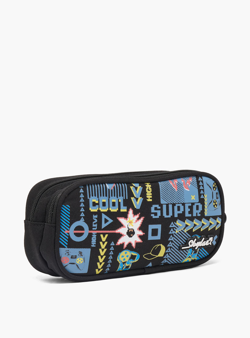 Skylar Gaming Print Pencil Pouch with 2 Compartment-school-stationery-pencilcases-image-3