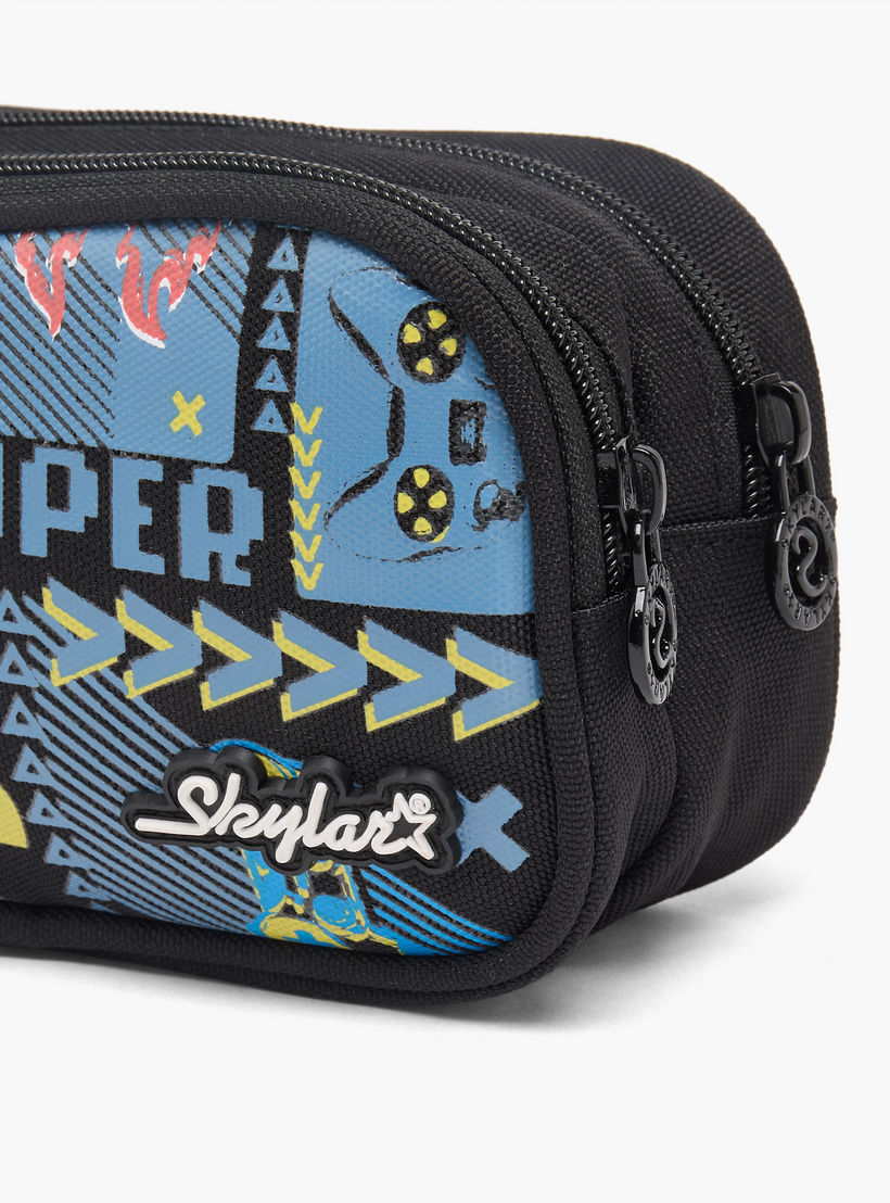 Skylar Gaming Print Pencil Pouch with 2 Compartment-school-stationery-pencilcases-image-6