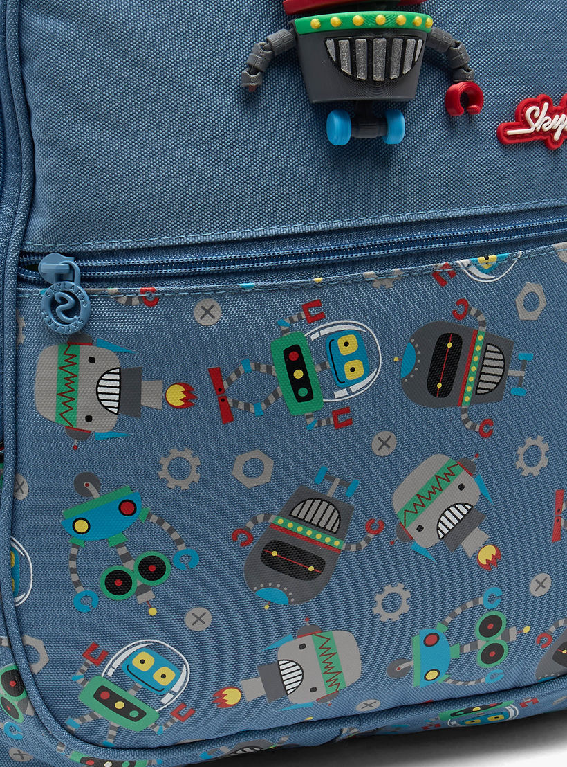 Skylar Robot Print Backpack for Boys 5-8 Years with Laptop Compartment - 16 inches-school-bagsandbackpacks-backpacks-image-3