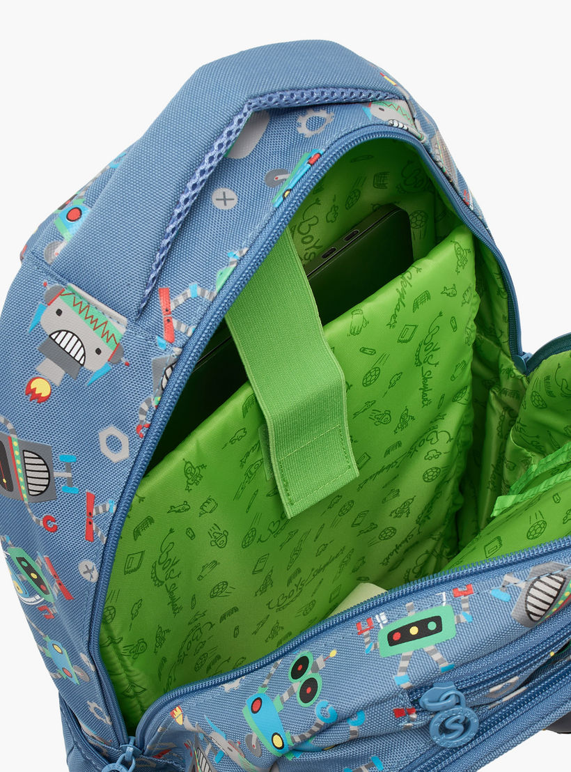 Skylar Robot Print Backpack for Boys 5-8 Years with Laptop Compartment - 16 inches-school-bagsandbackpacks-backpacks-image-4