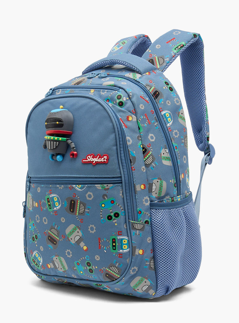 Skylar Robot Print Backpack for Boys 5-8 Years with Laptop Compartment - 16 inches-school-bagsandbackpacks-backpacks-image-5